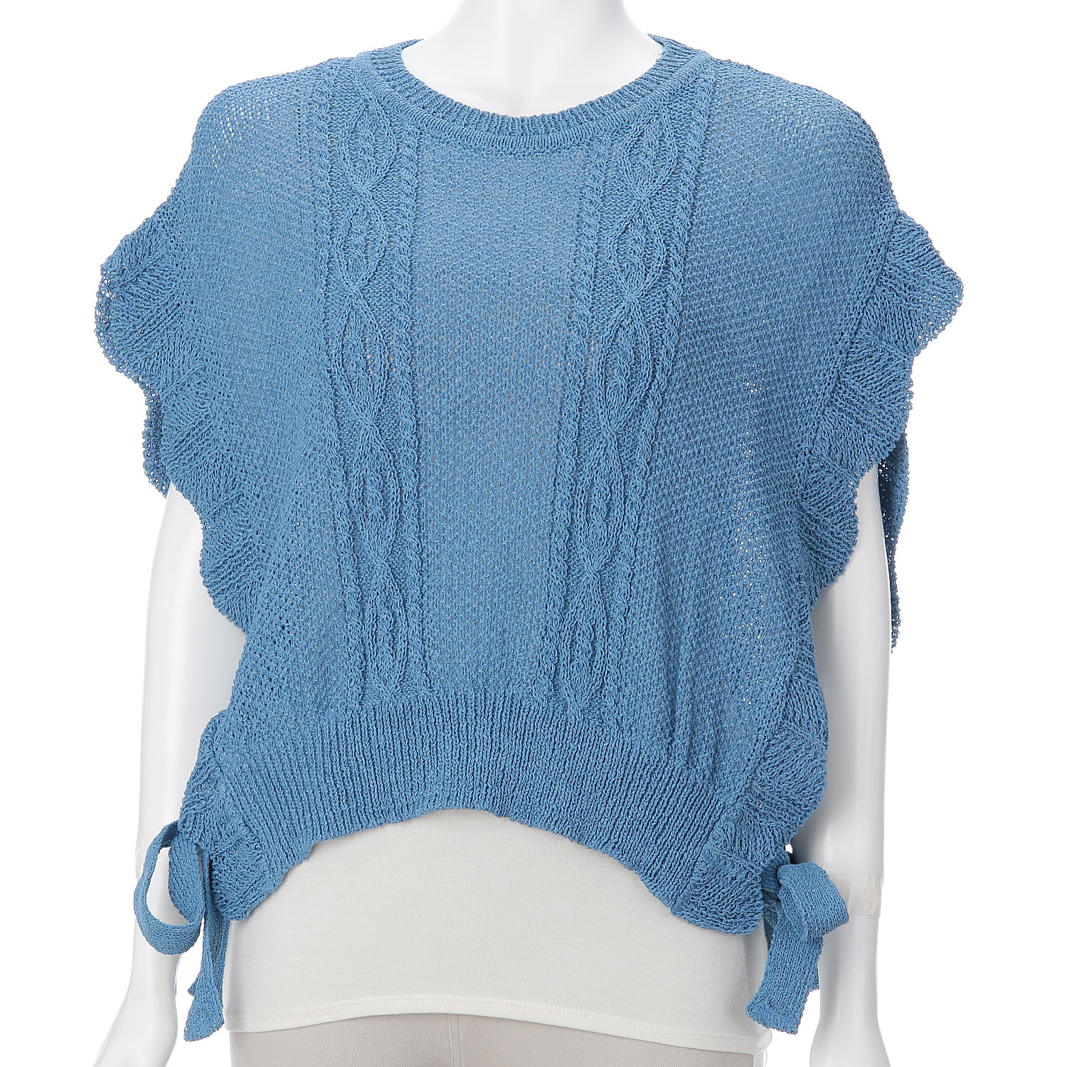 サイドリボン付きベスト - 画像1