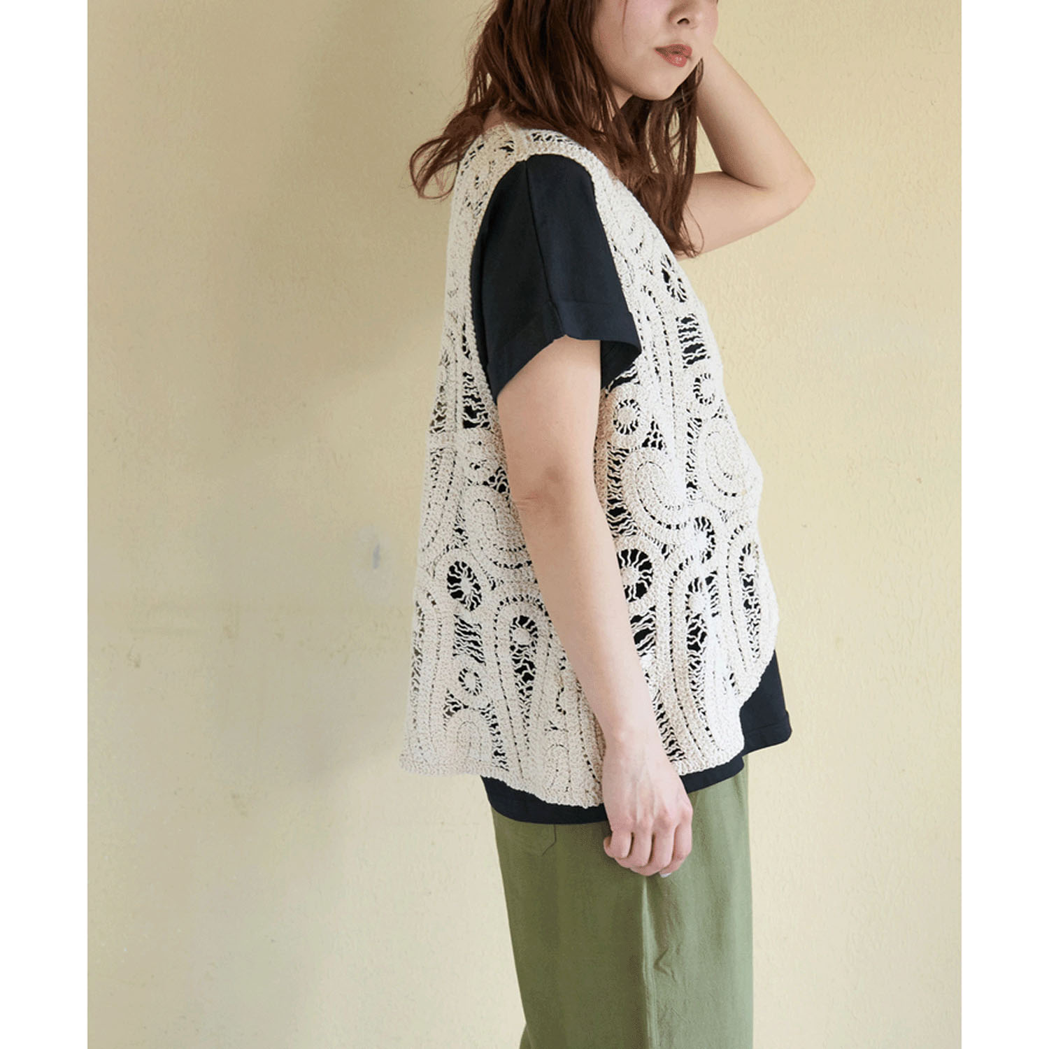 CUBE SUGAR レースVネックベスト - 画像3