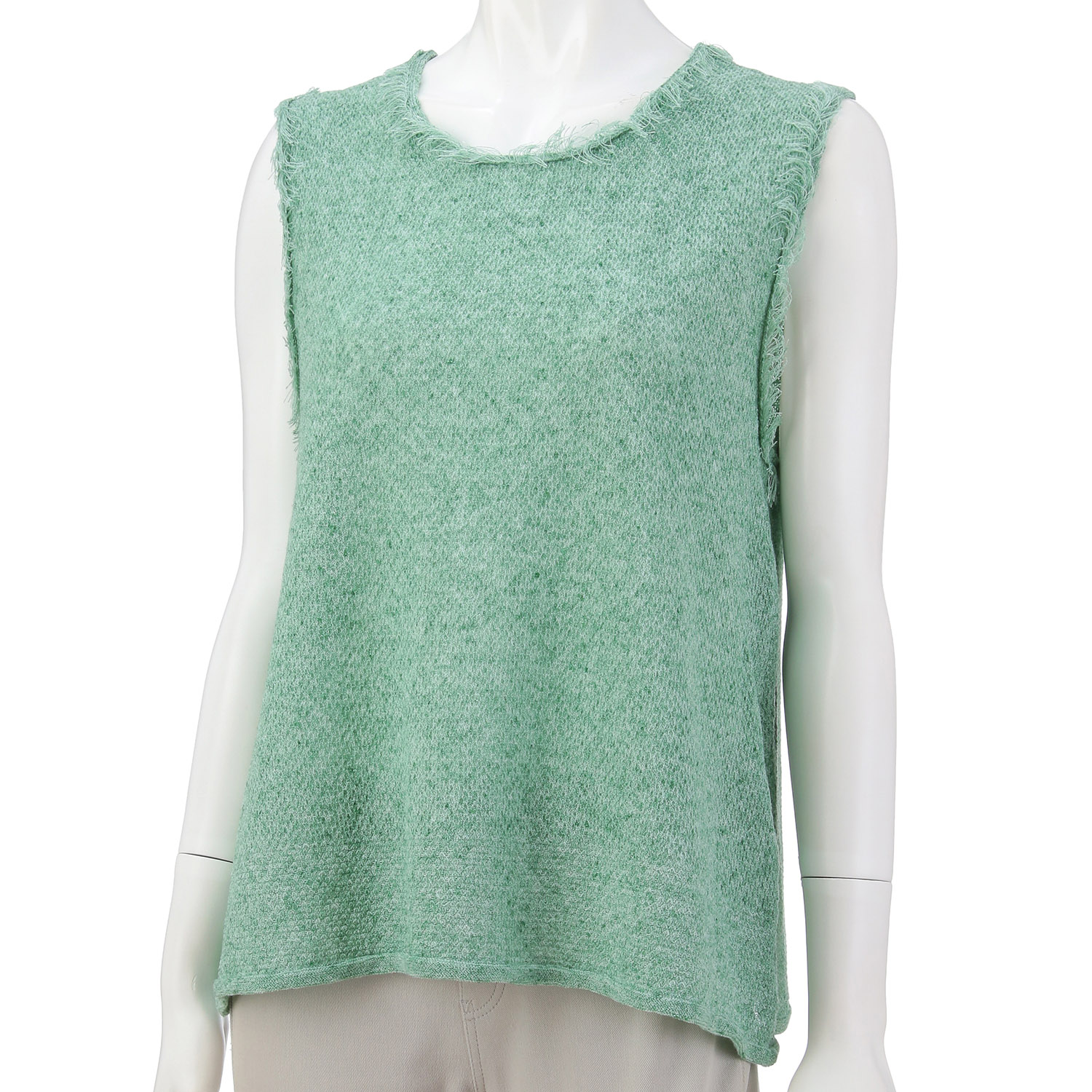 ツイード調フリンジベスト - 画像1