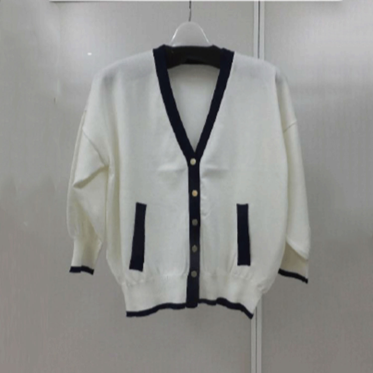 配色カーディガン - 画像2