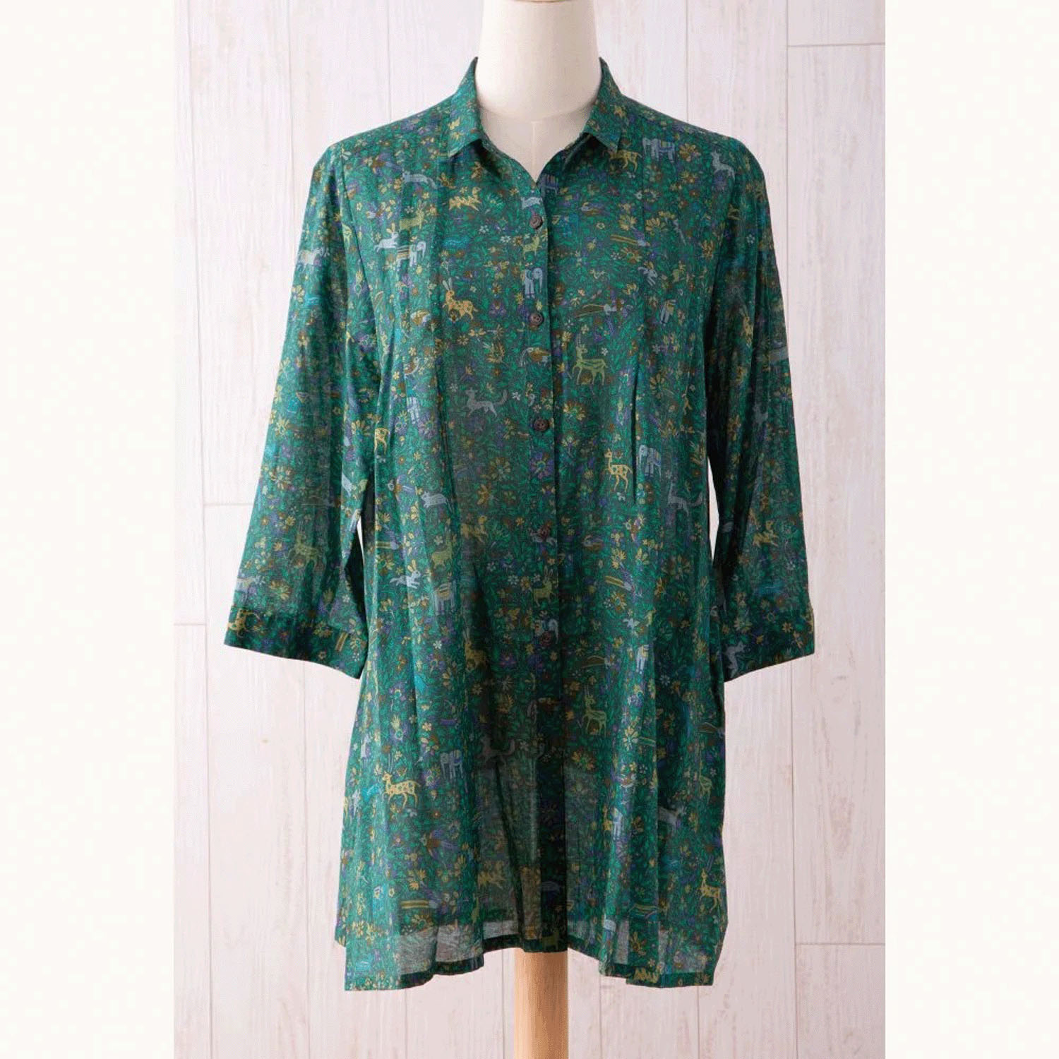 【ETONET限定】シルクロード シャツ襟タックブラウス - 画像3