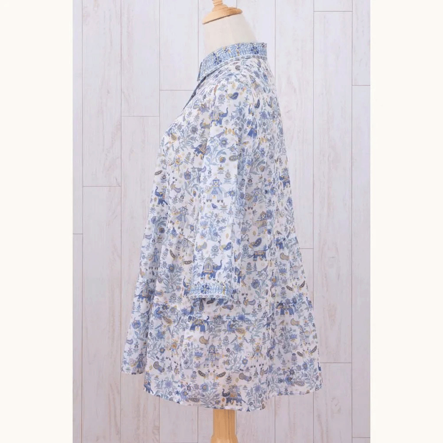 【ETONET限定】シルクロード ティアード切替シャツブラウス バローダ - 画像3