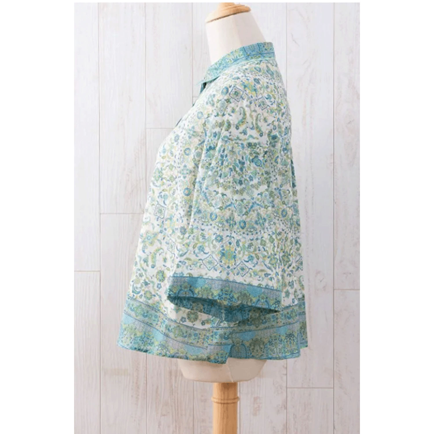 【ETONET限定】シルクロード 袖山タックシャツブラウス コンスタンティノープル - 画像12