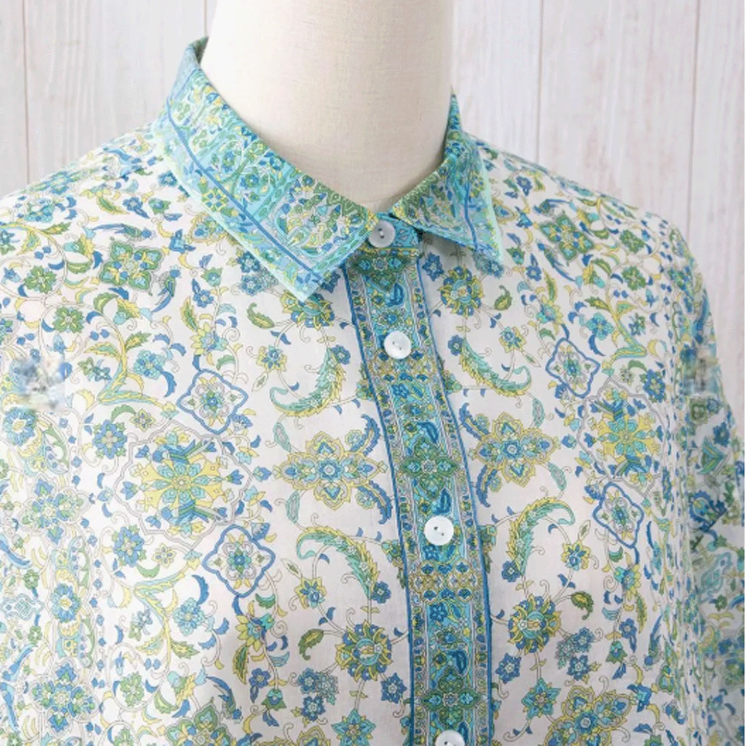 【ETONET限定】シルクロード 袖山タックシャツブラウス コンスタンティノープル - 画像14