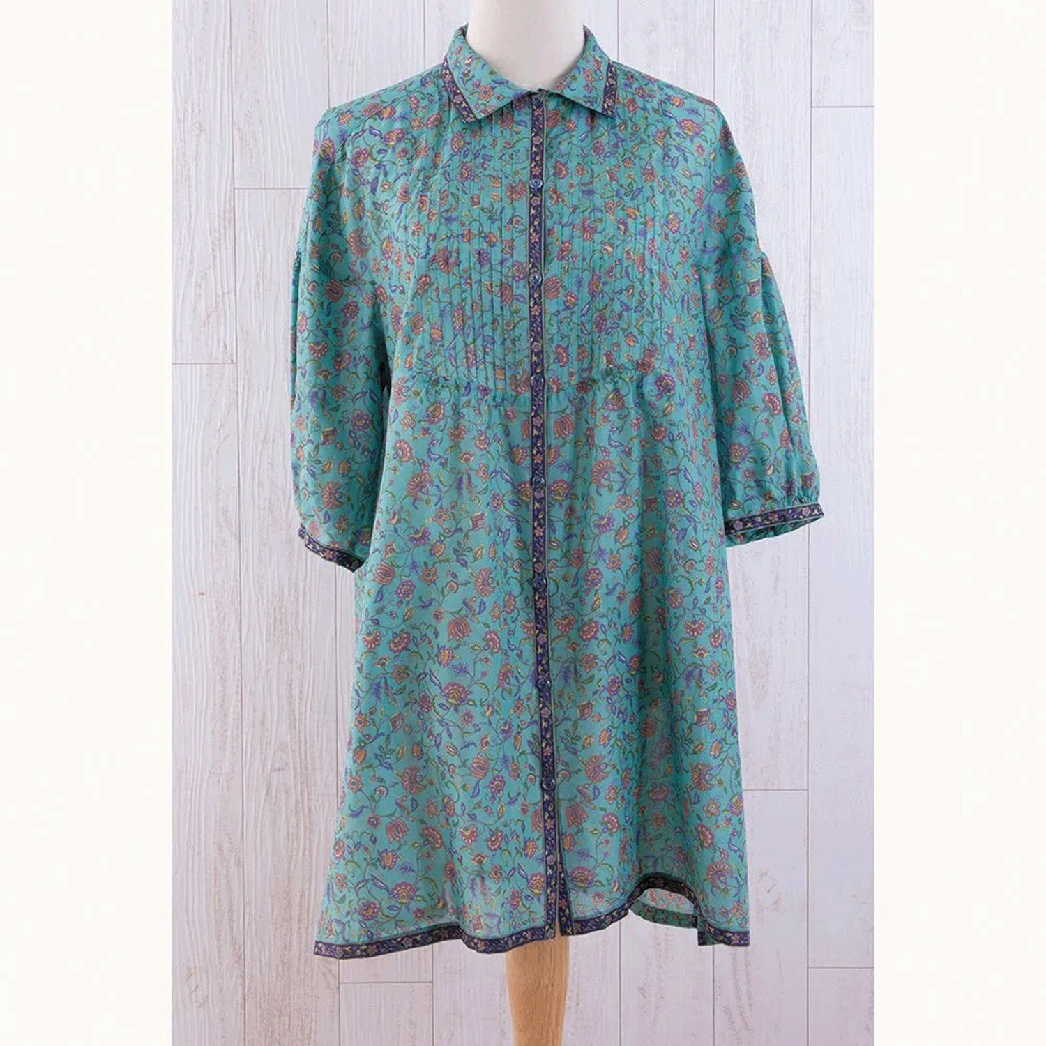 【ETONET限定】シルクロード ヨークピンタック全開チュニック ゴルゴンダ - 画像3