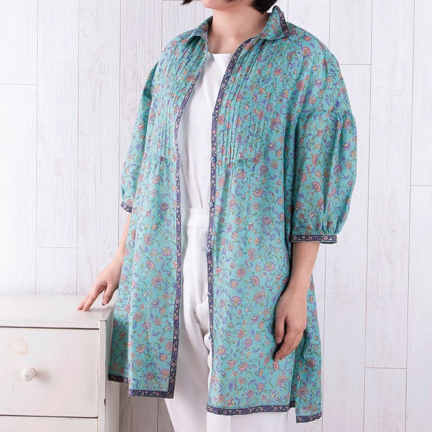 【ETONET限定】シルクロード ヨークピンタック全開チュニック ゴルゴンダ - 画像1