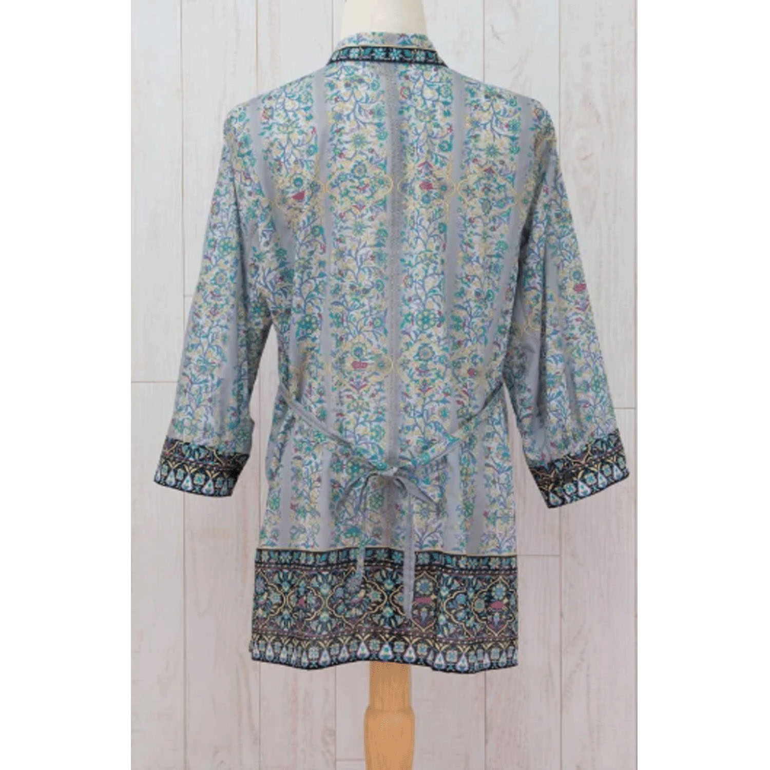 【ETONET限定】シルクロード シャツ襟八分袖チュニックブラウス ブルサ - 画像5