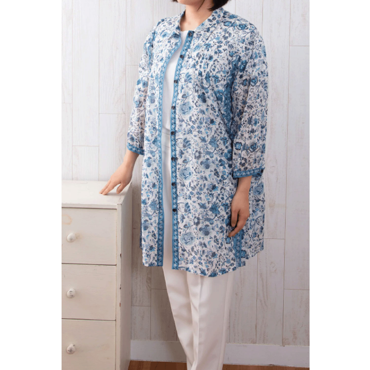 【ETONET限定】シルクロード 前身頃ピンタックポケット付チュニック ヴァタビア - 画像10