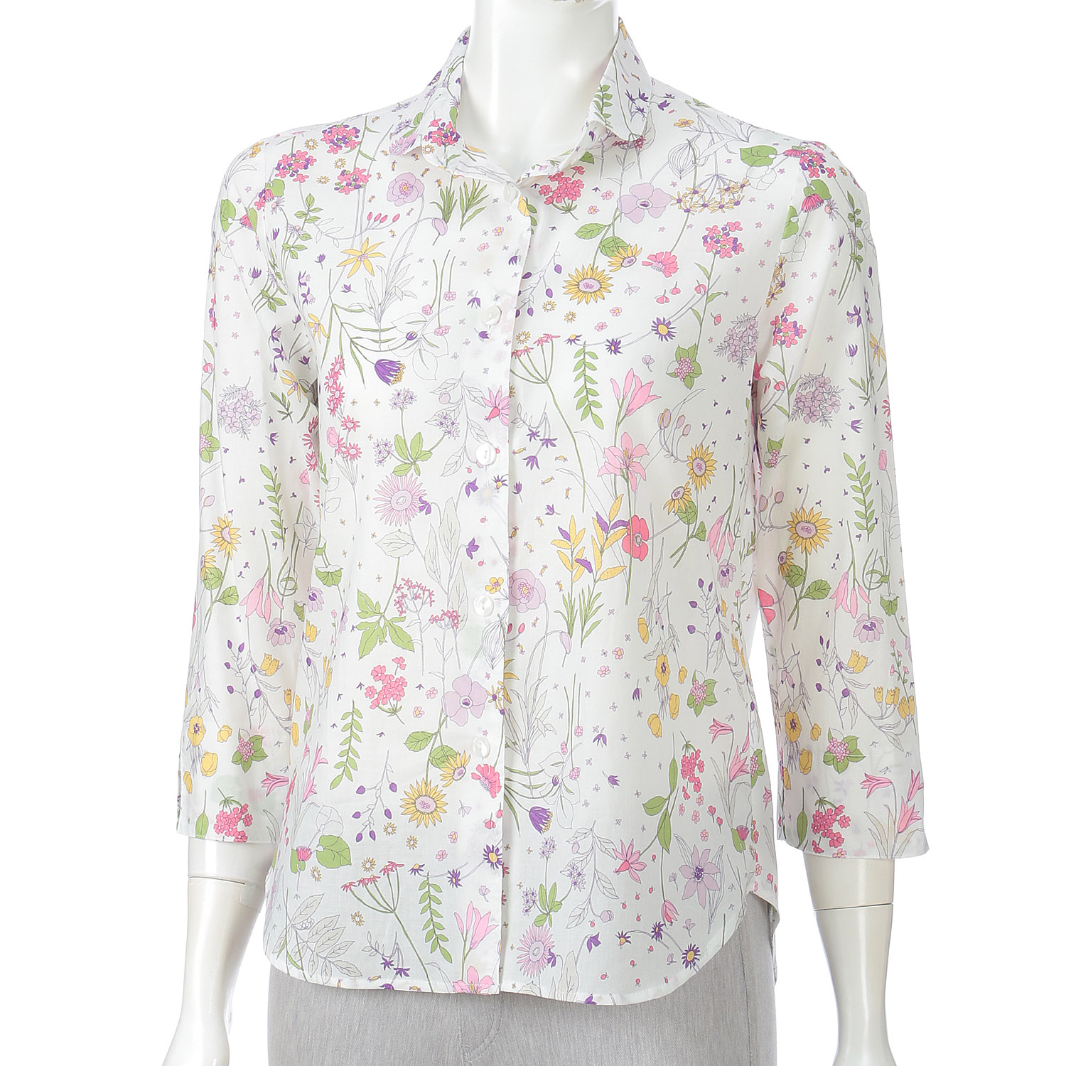 プリント七分袖