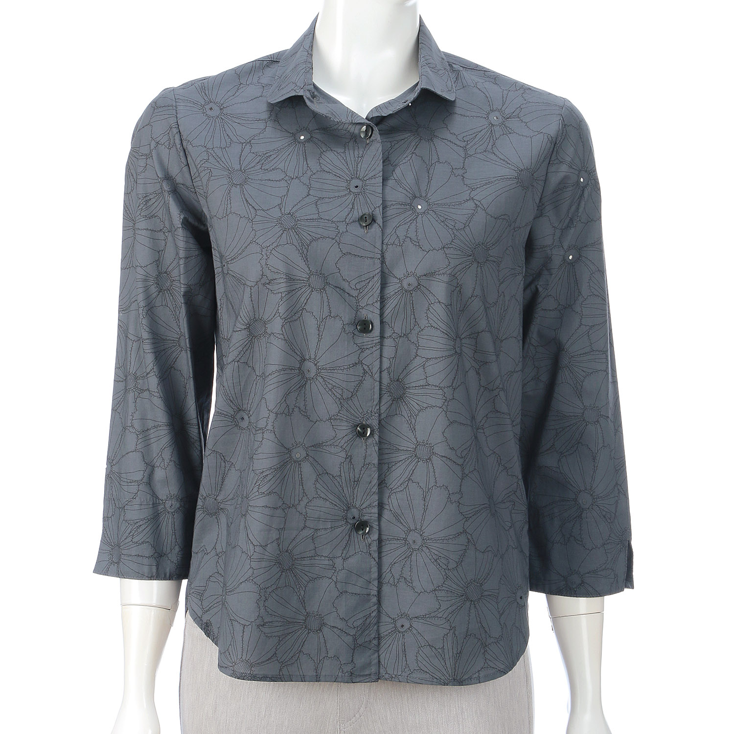 穴あきプリント七分袖 - 画像1