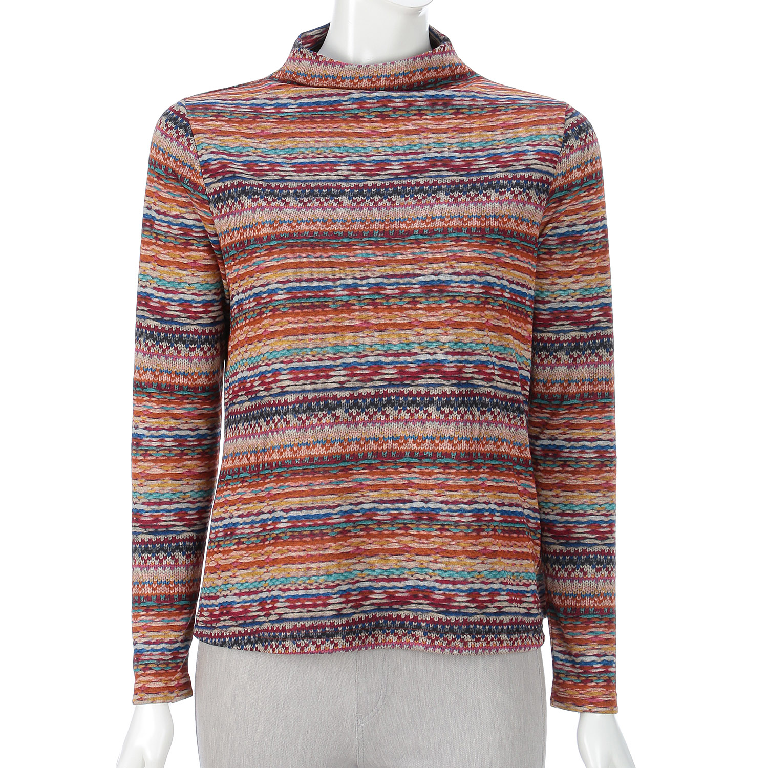 LAPIS ROUGE 手編みニット柄プルオーバー