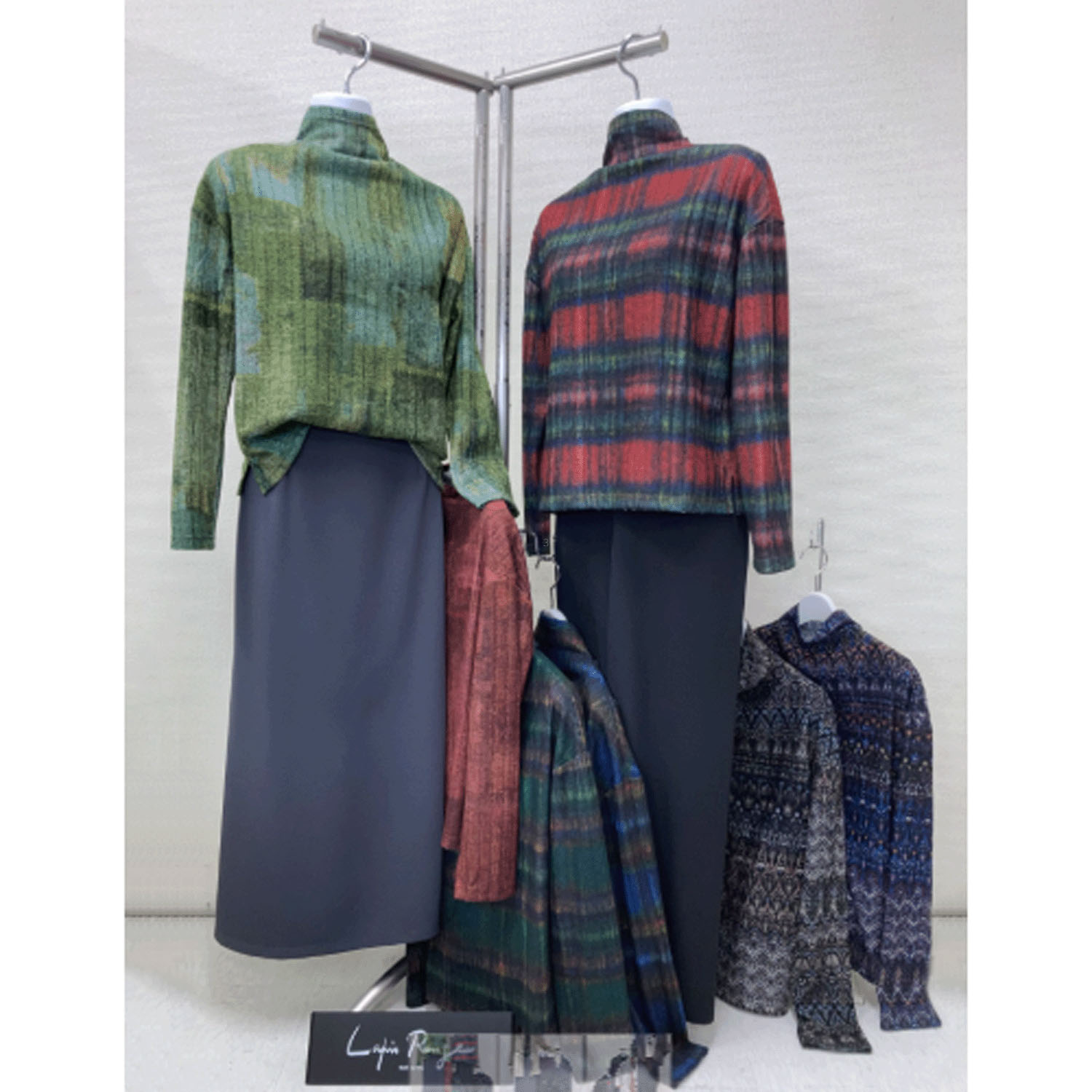 LAPIS ROUGE シャギーチェック柄プルオーバー