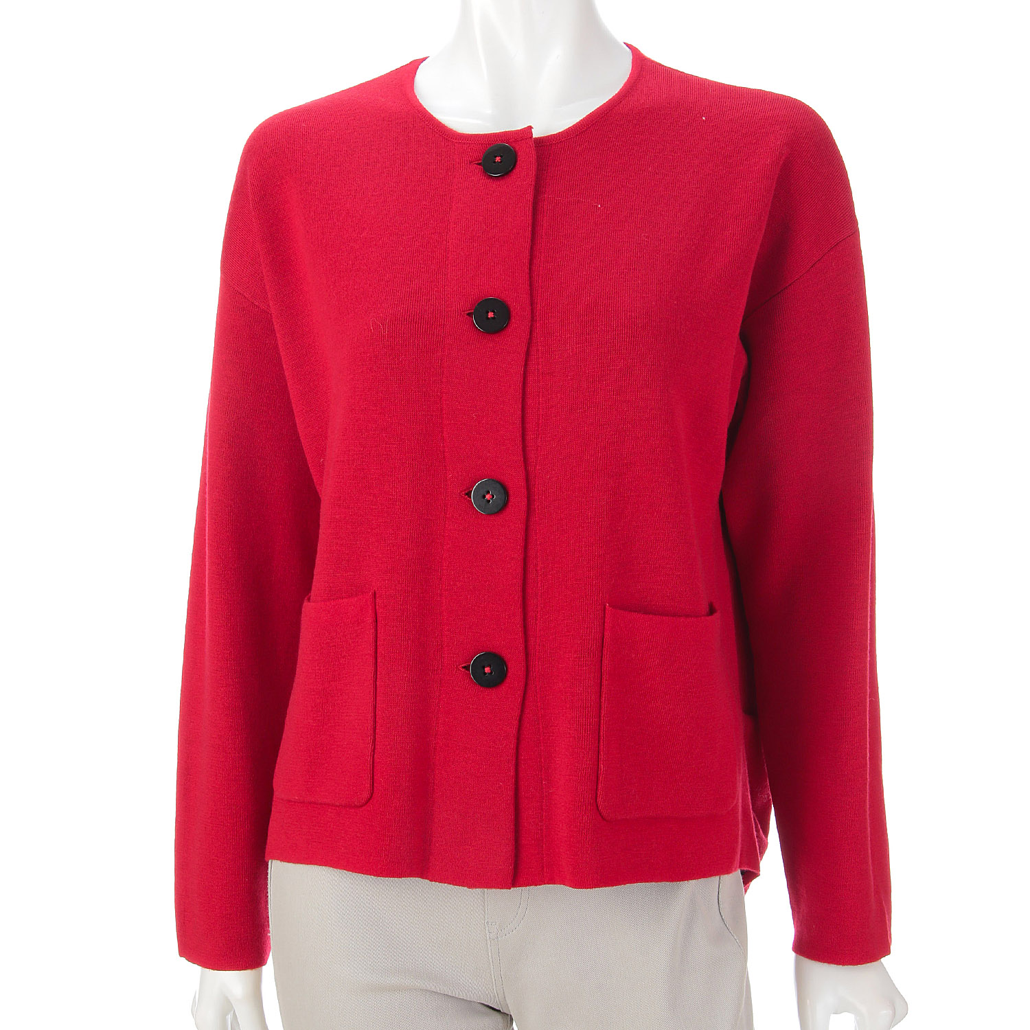 LAPIS ROUGE 裏配色接結ニットジャケット - 画像6