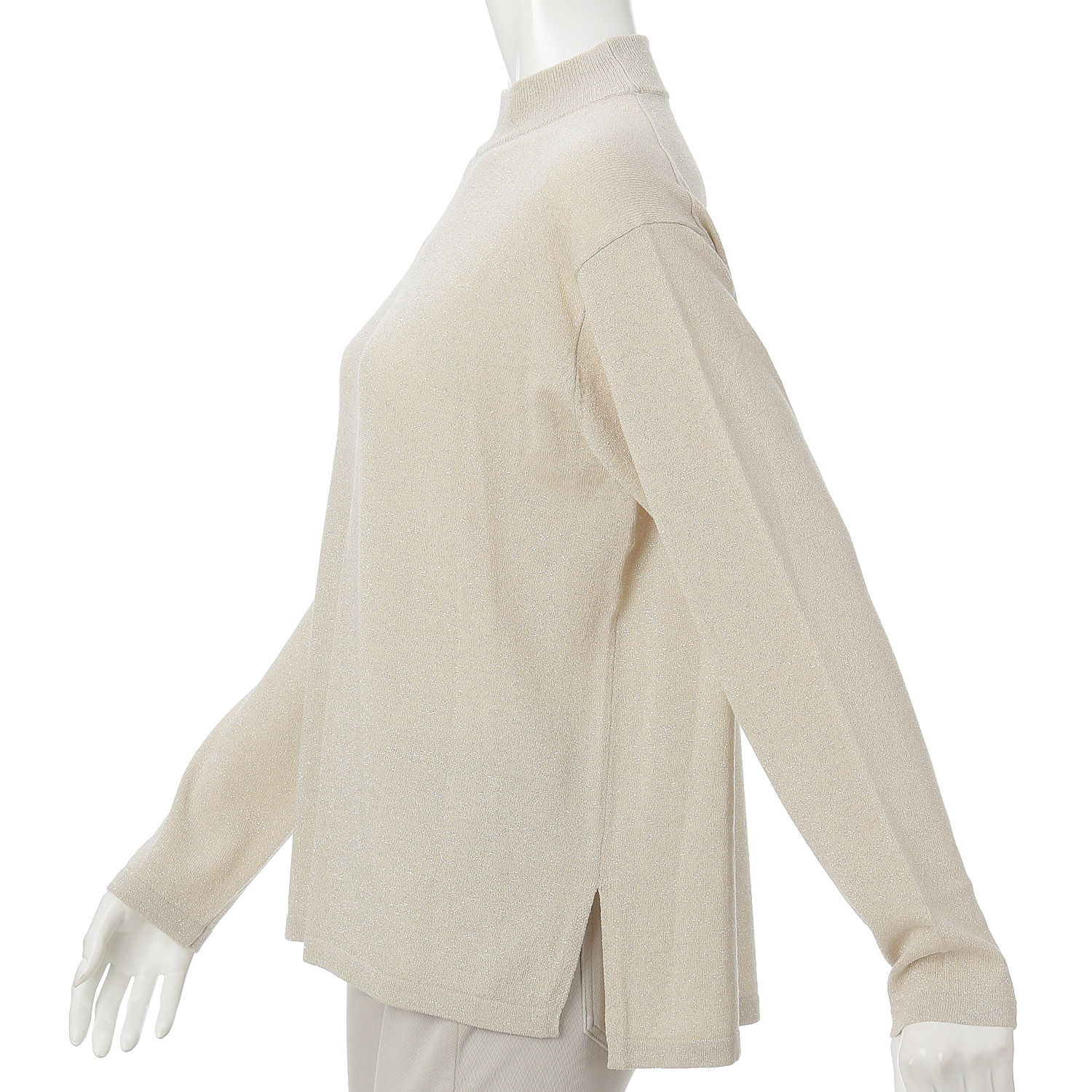 LAPIS ROUGE ラメ混天竺セーター - 画像5