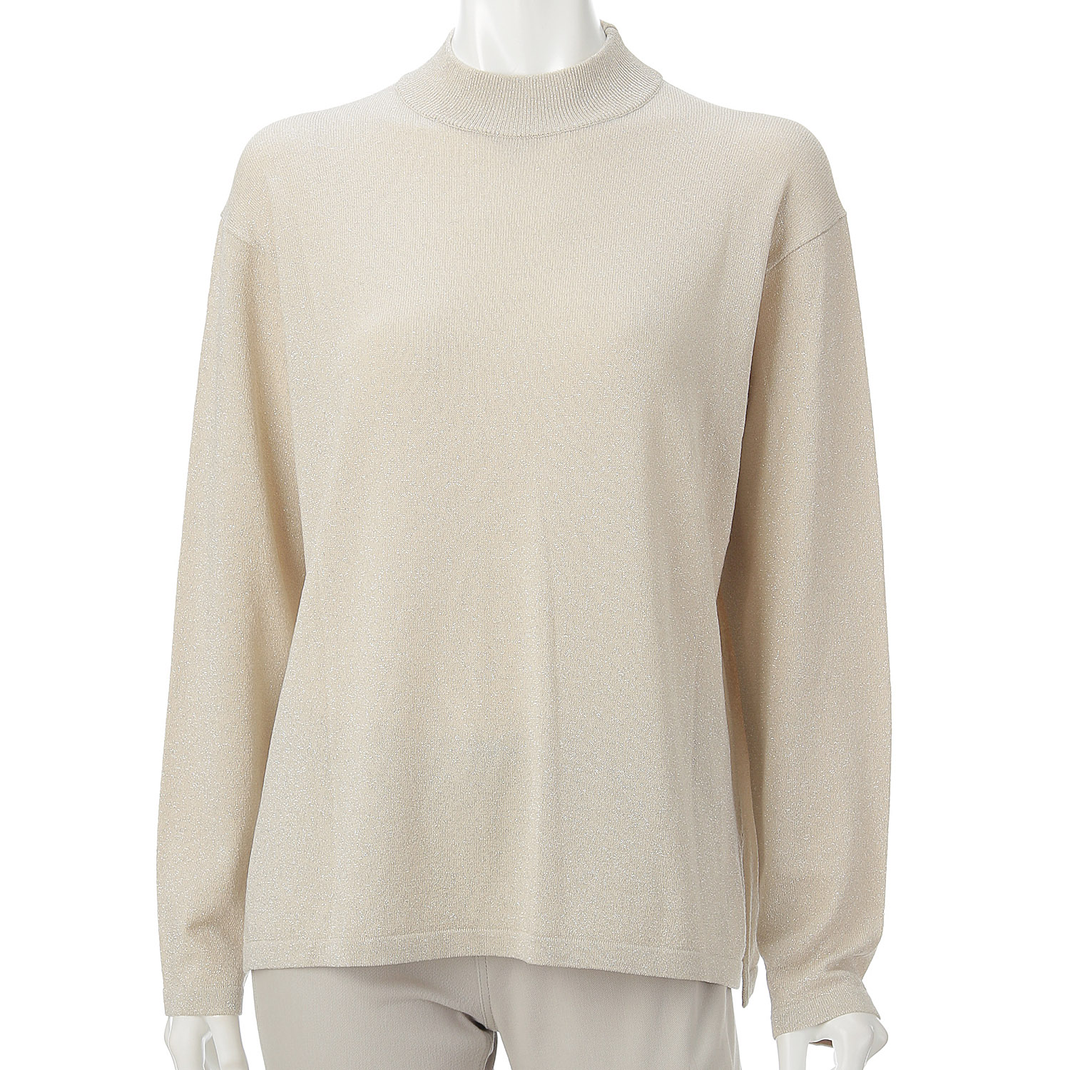 LAPIS ROUGE ラメ混天竺セーター - 画像1