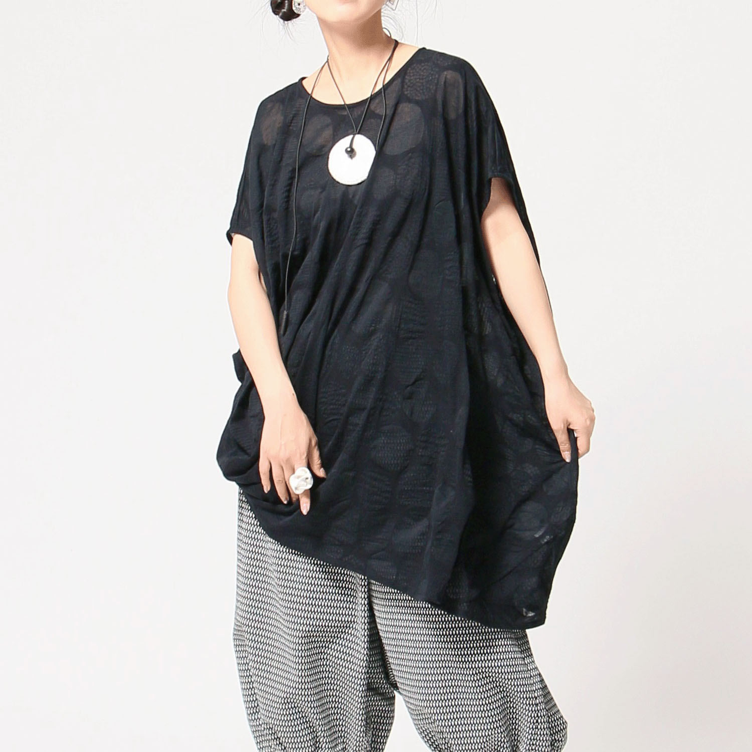 jalan jalan リップル天竺ブラウス - 画像1