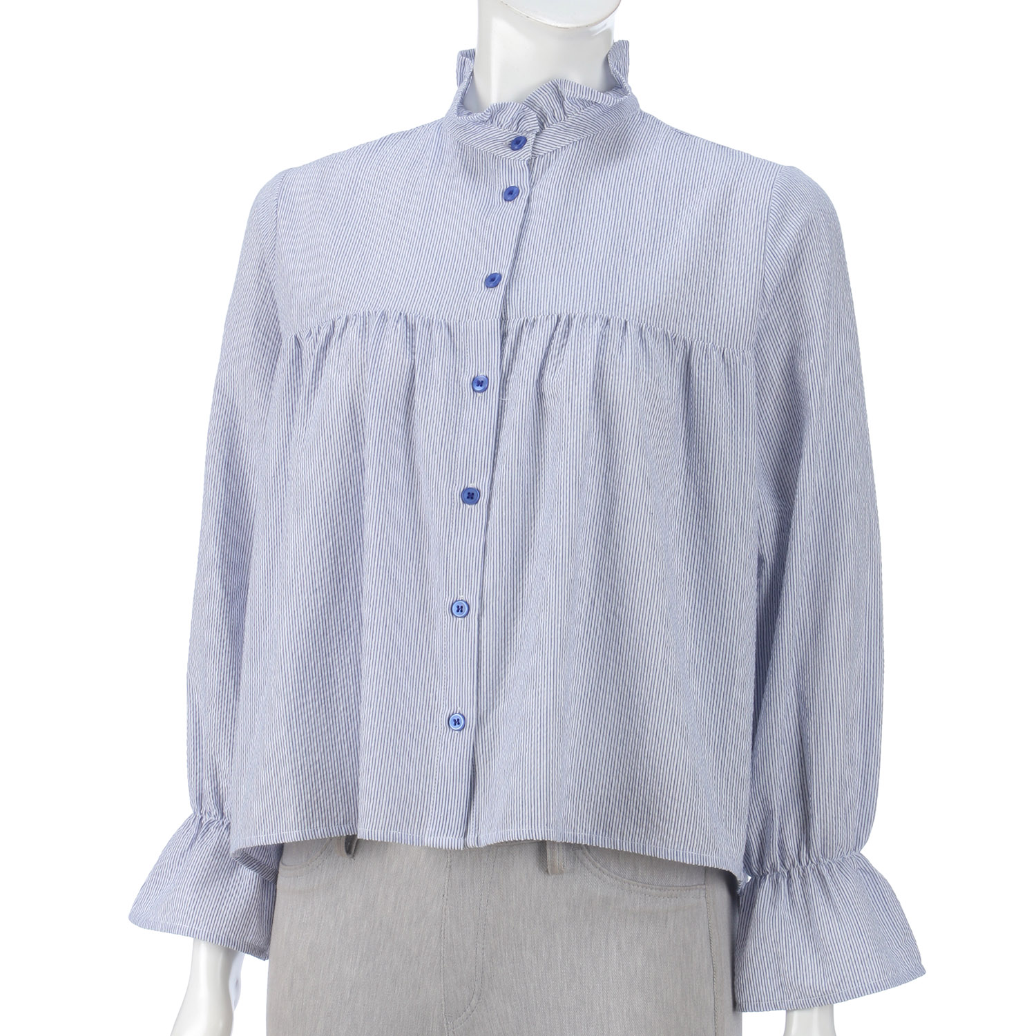 LAPIS ROUGE ストライプブラウス - 画像3