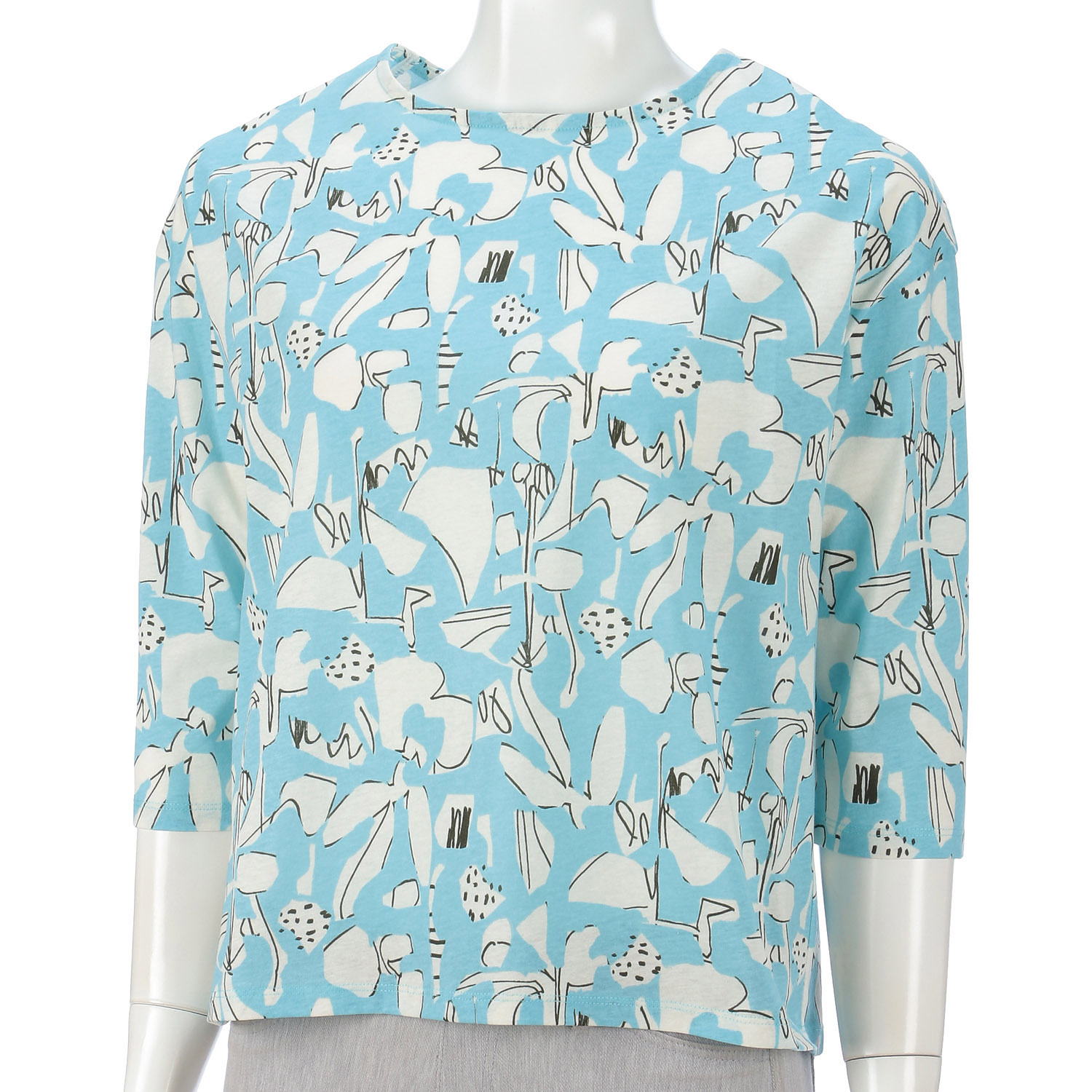 LAPIS ROUGE 幾何柄オーバーサイズプルオーバー - 画像3