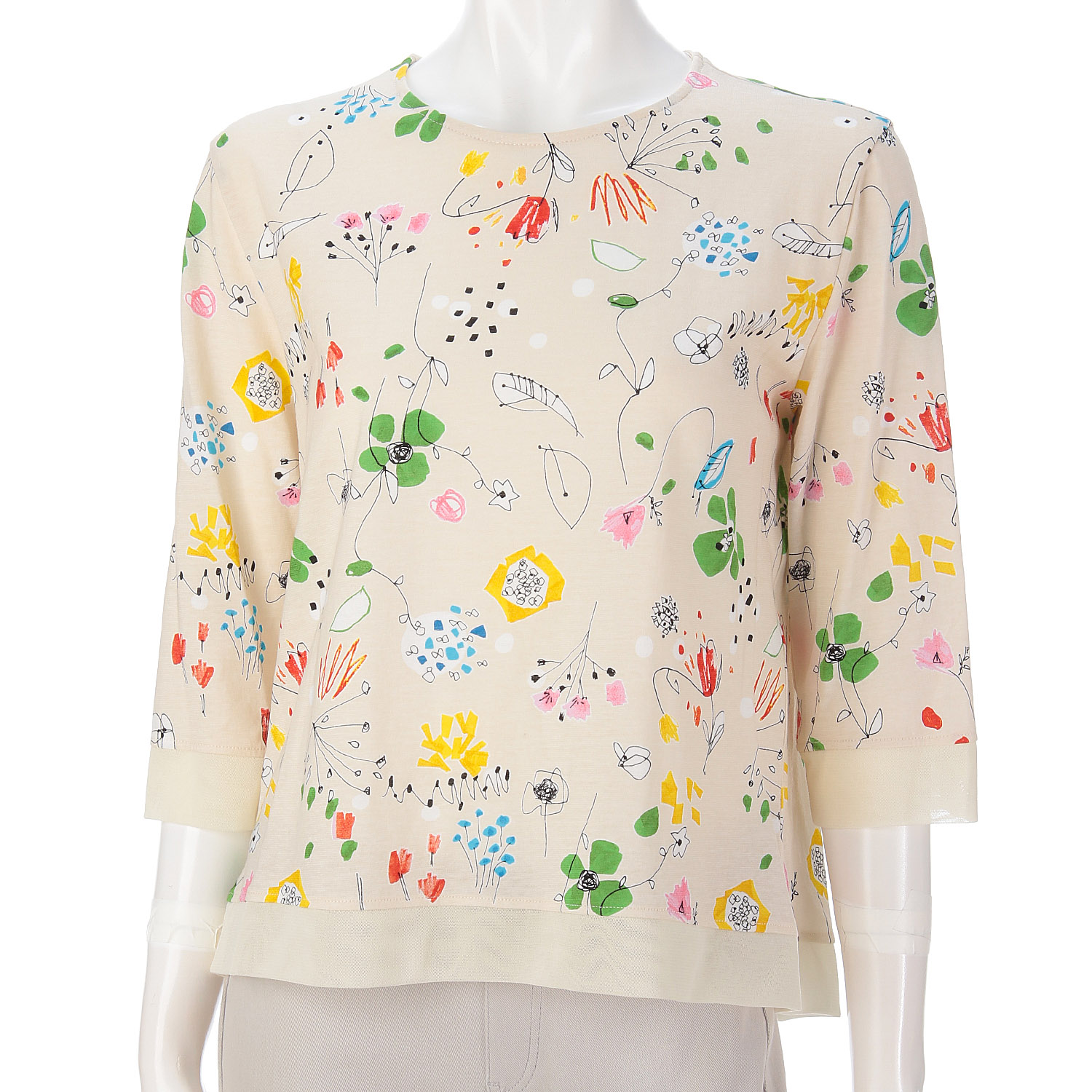 LAPIS ROUGE チュール切替イラスト柄プルオーバー - 画像1