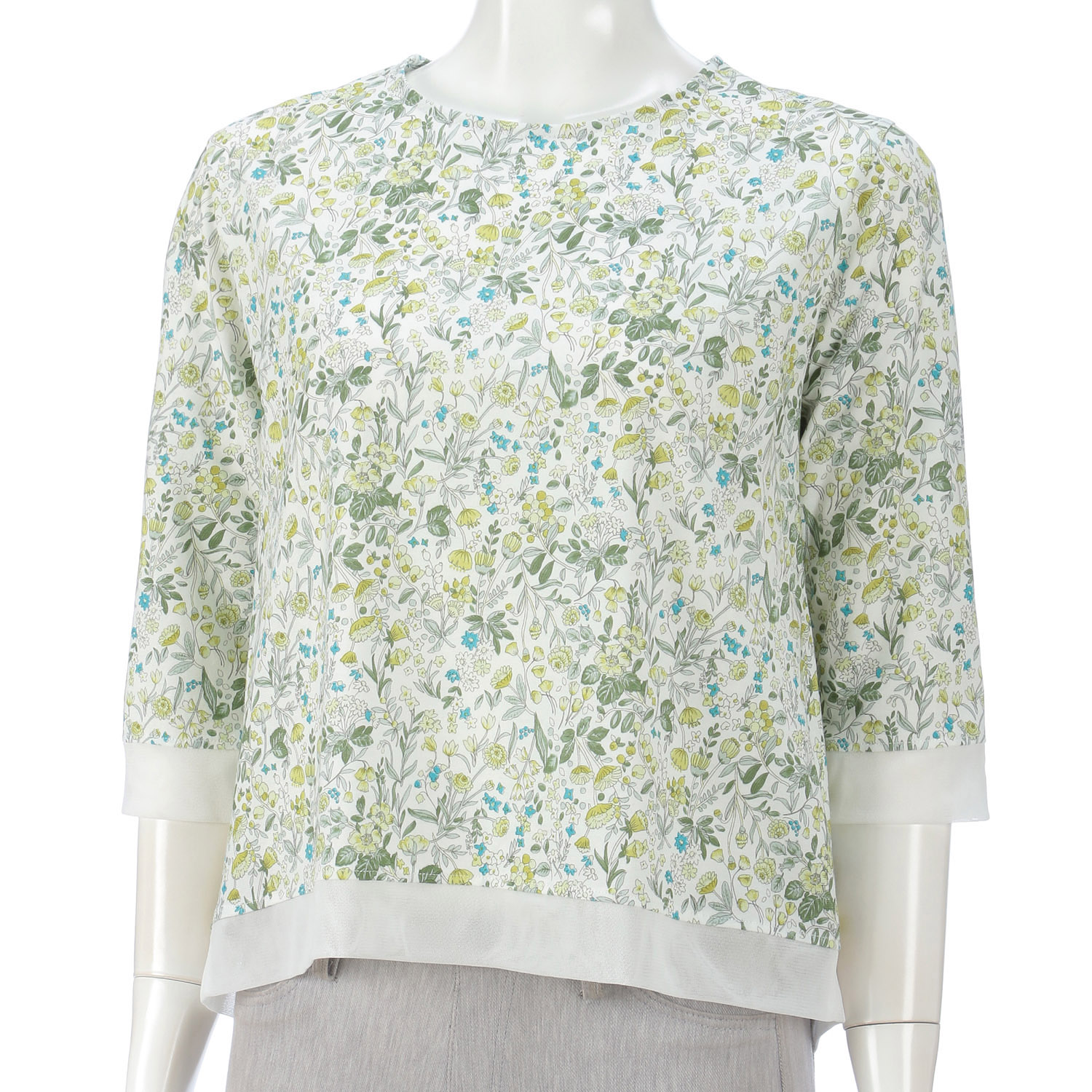 LAPIS ROUGE チュール切替小花柄プルオーバー - 画像2