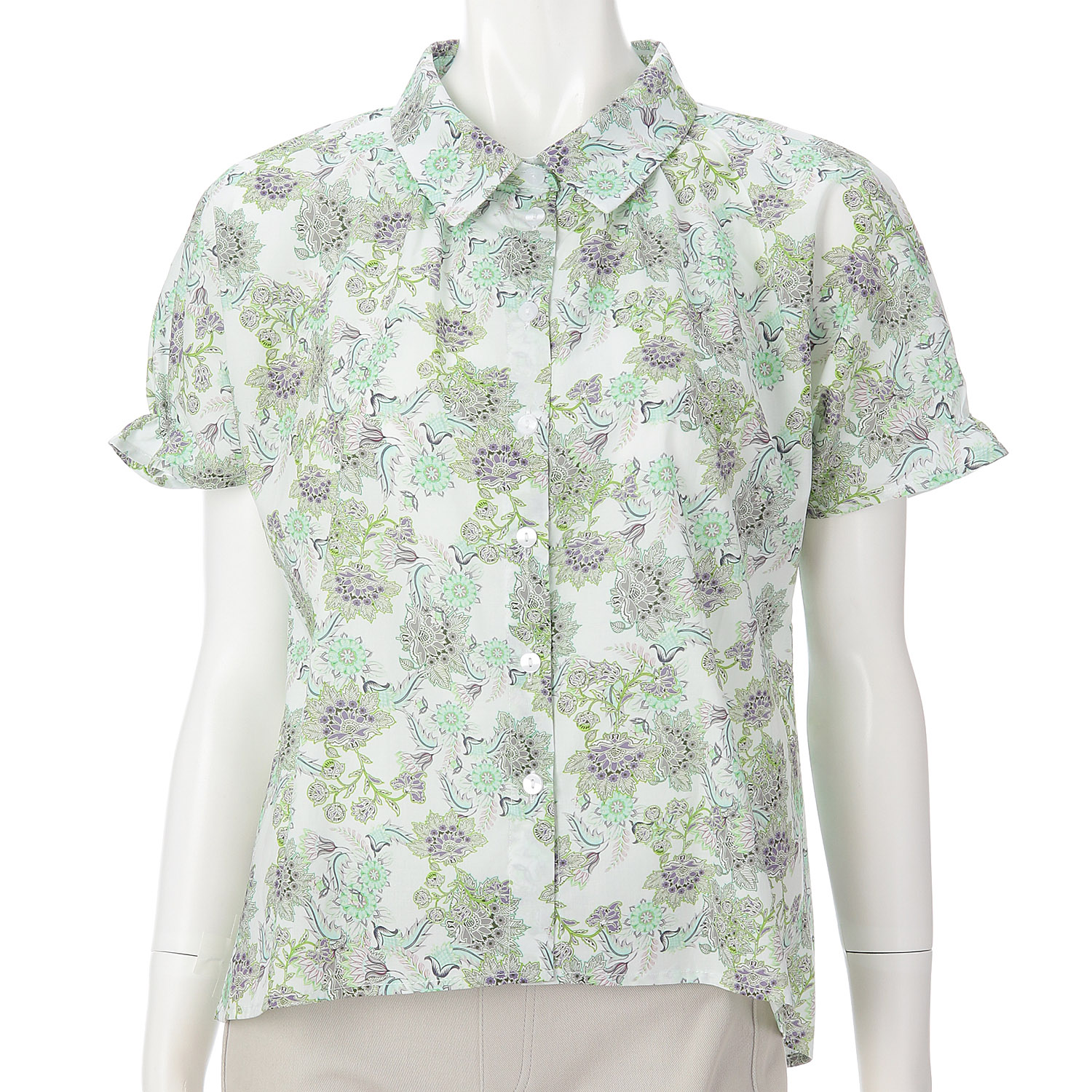 LAPIS ROUGE 大花柄ブラウス