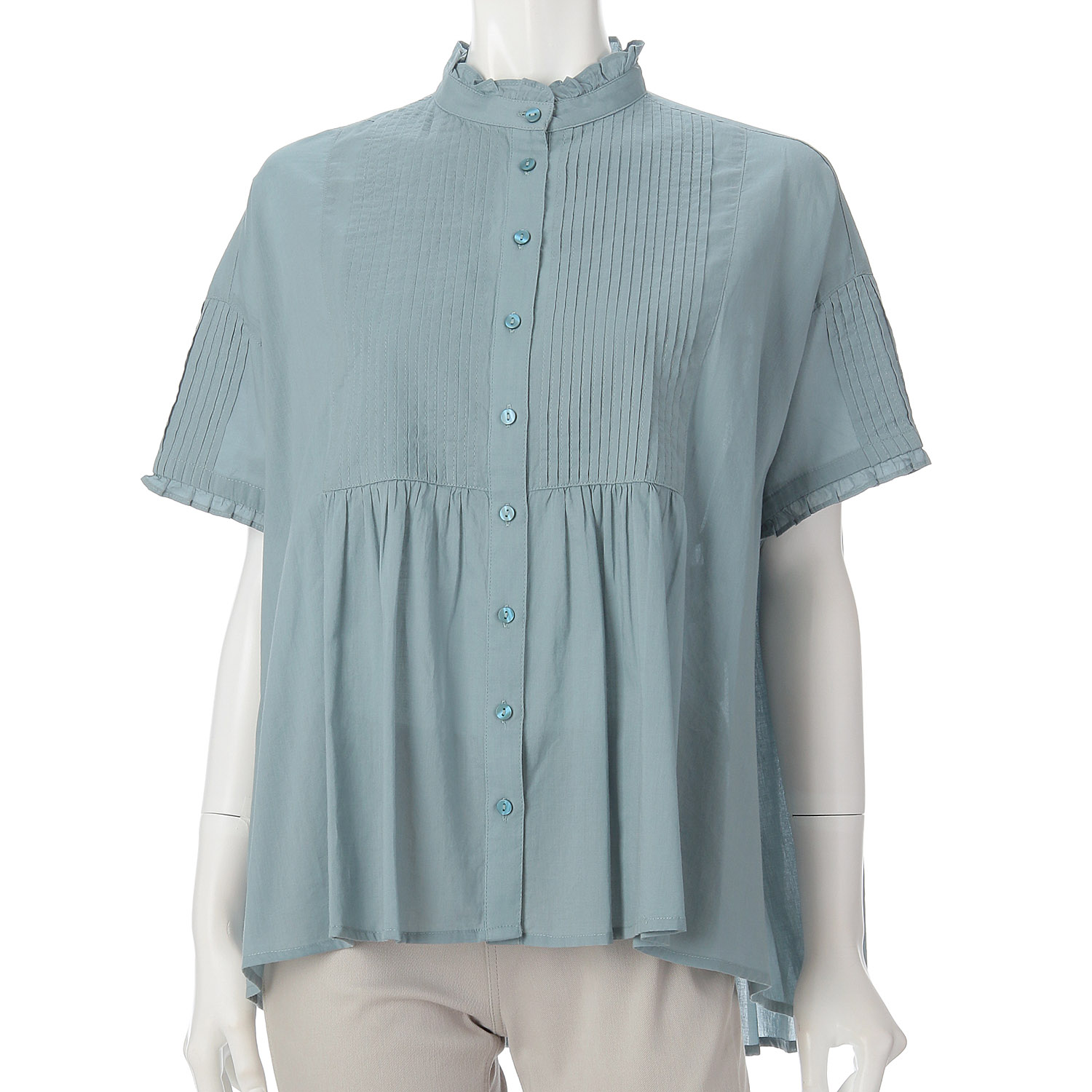 LAPIS ROUGEピンタック半袖ブラウス - 画像4