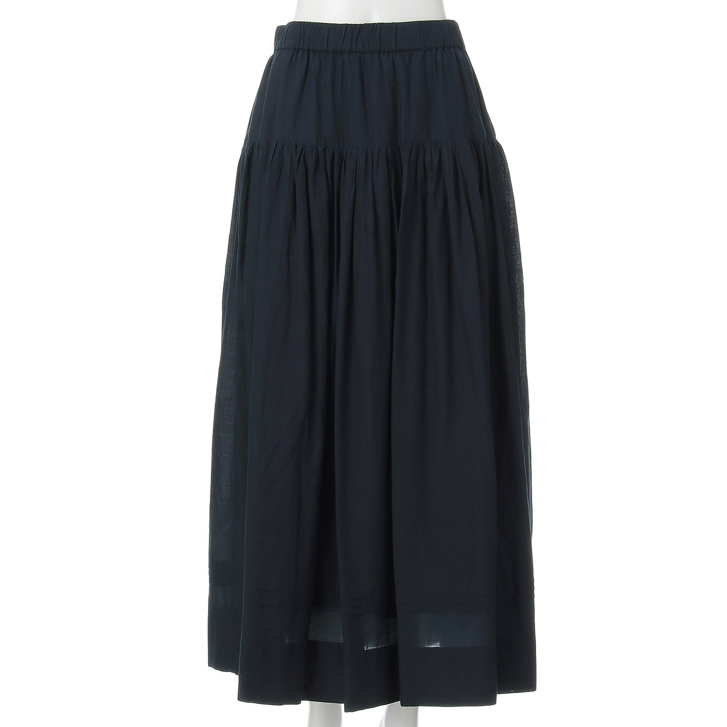 LAPIS ROUGE 無地裾ピンタックスカート - 画像6