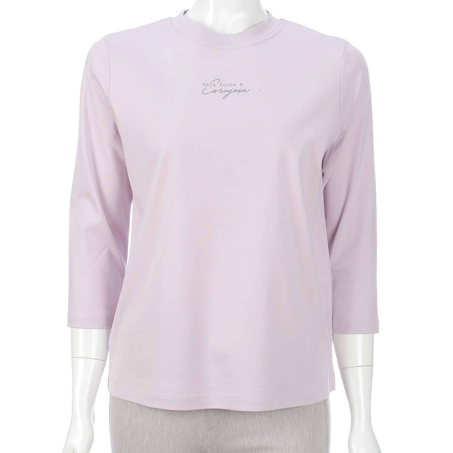 スムース ロゴプリントチビハイネック 7分袖 - 画像4