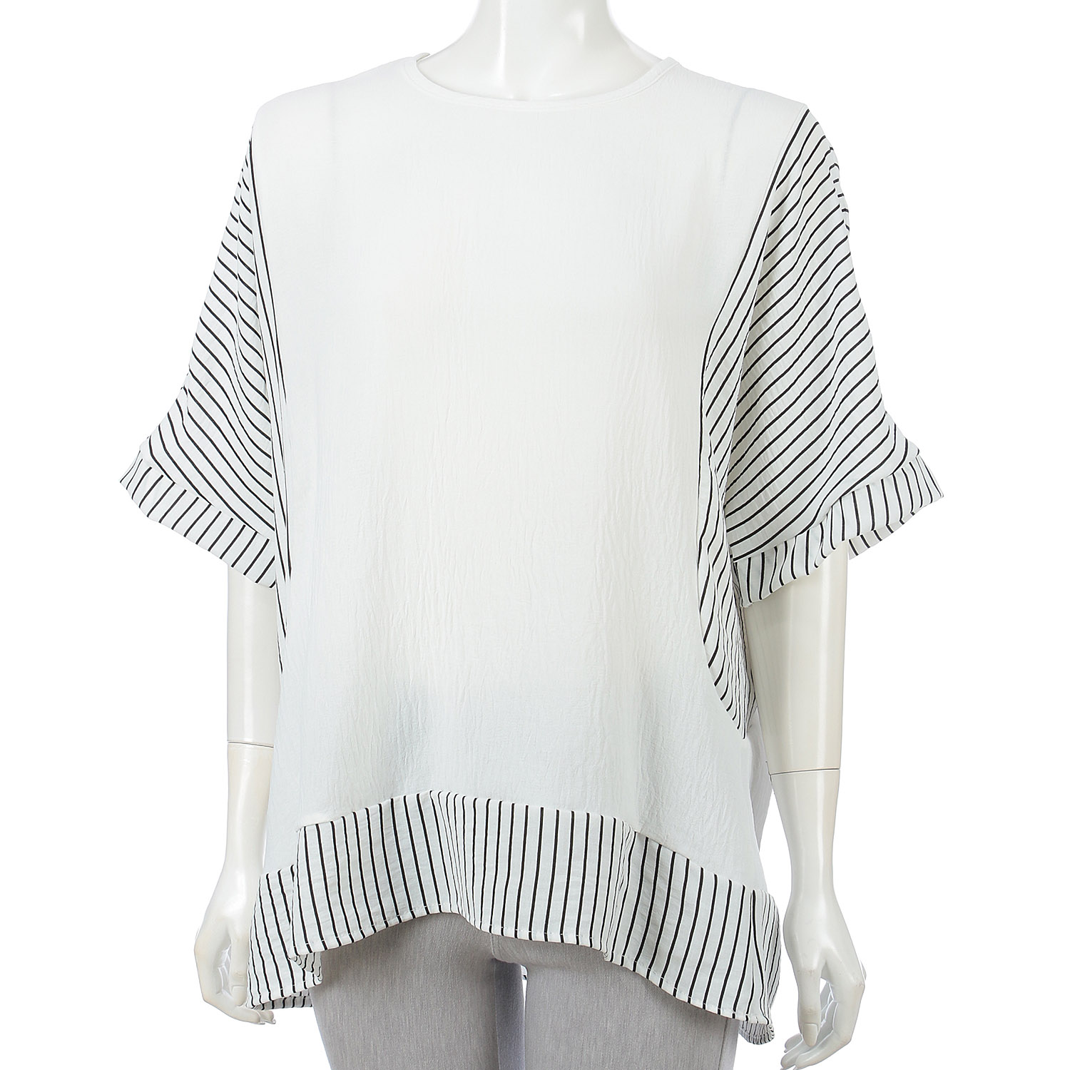 切替ストライプ柄チュニック - 画像2