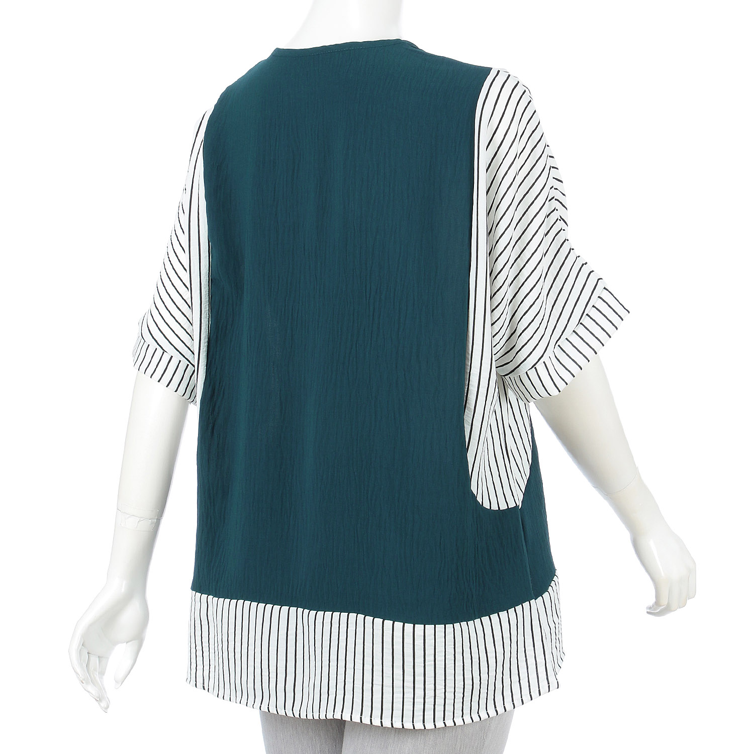 切替ストライプ柄チュニック - 画像6