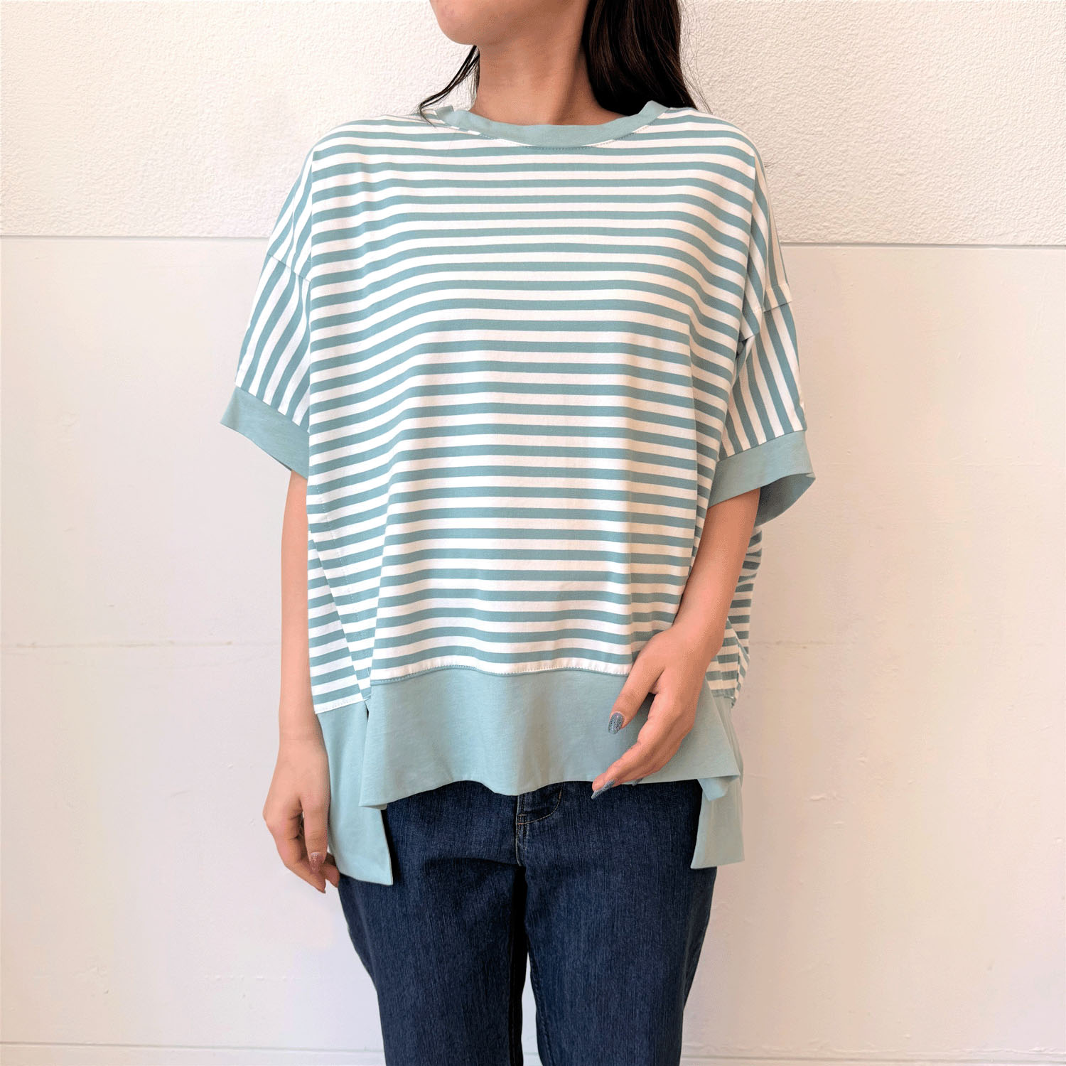 ボーダー柄オーバーサイズ - 画像1