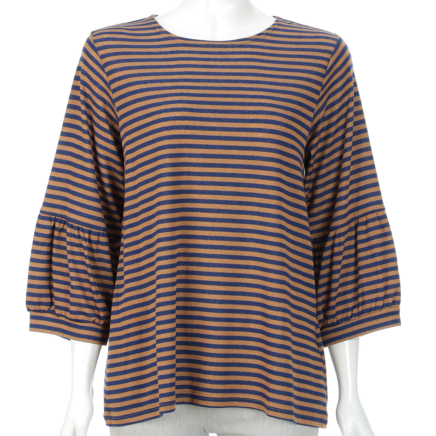 七分袖ボーダー袖ギャザー - 画像6