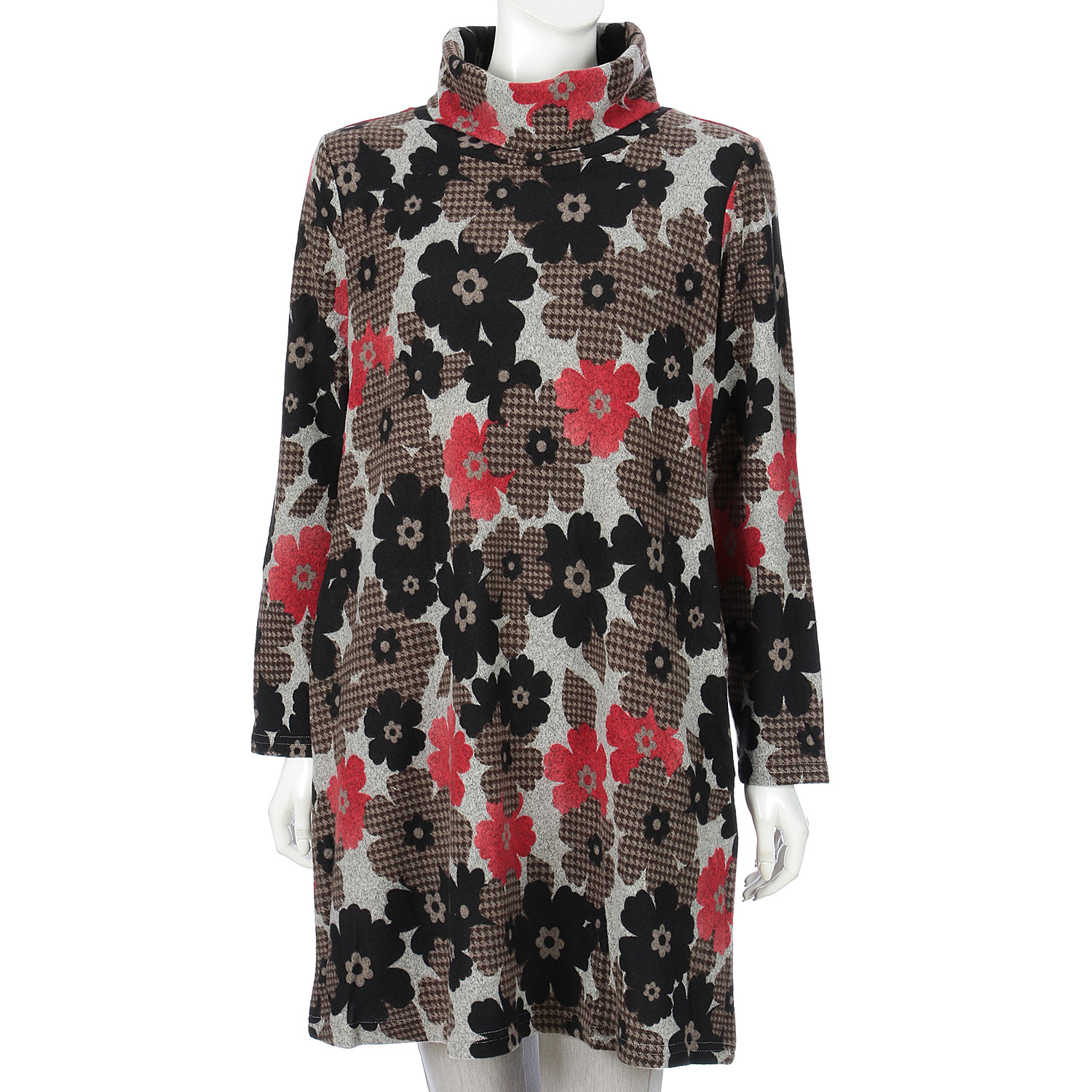 花柄起毛チュニック - 画像1