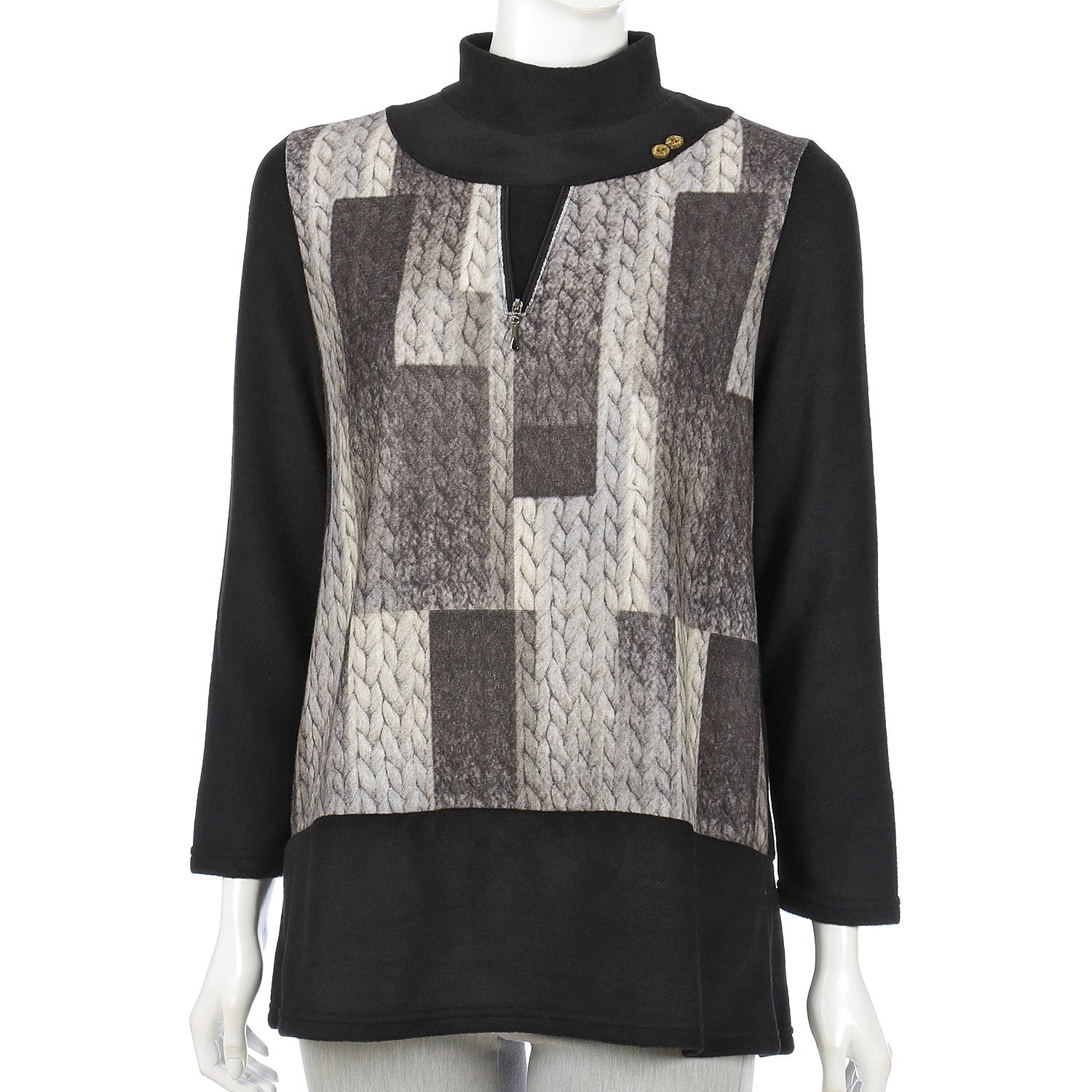 縄柄前ファスナーチュニック - 画像2