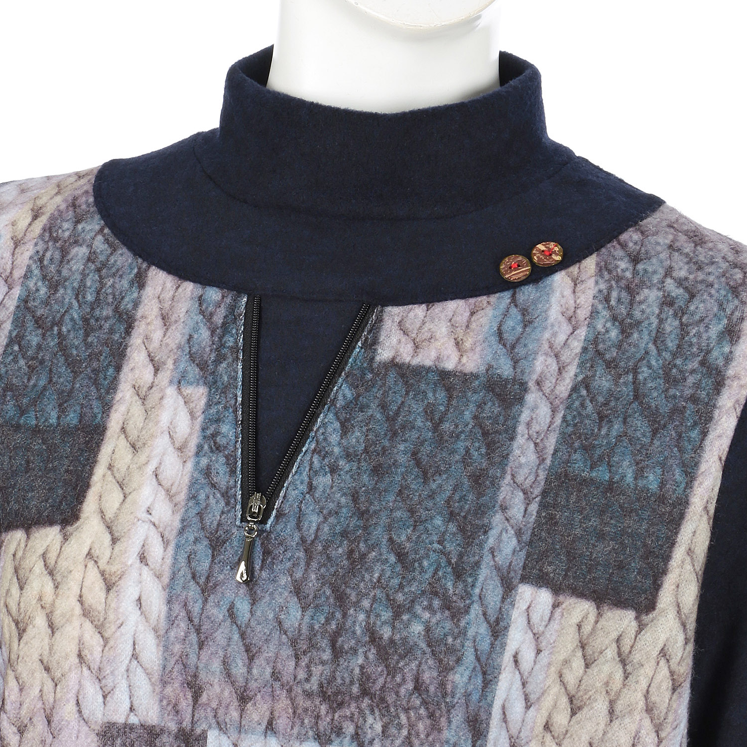 縄柄前ファスナーチュニック - 画像5