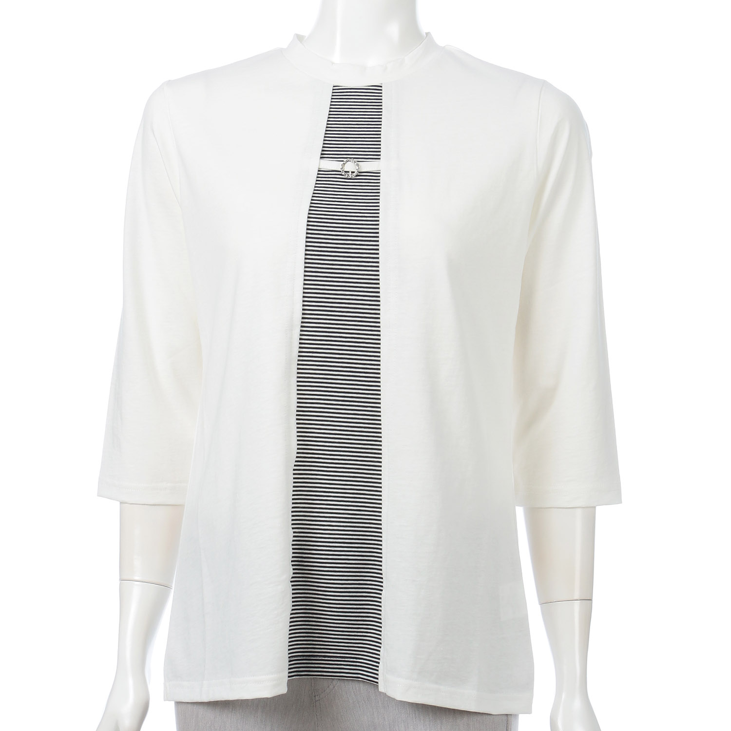 リング付きボーダー切り替えチュニック - 画像2