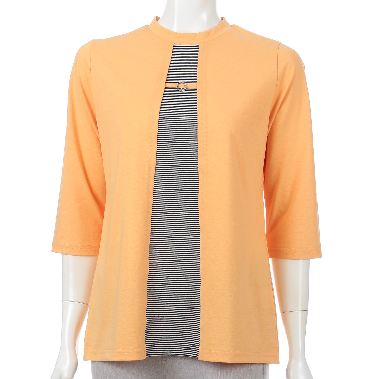 リング付きボーダー切り替えチュニック