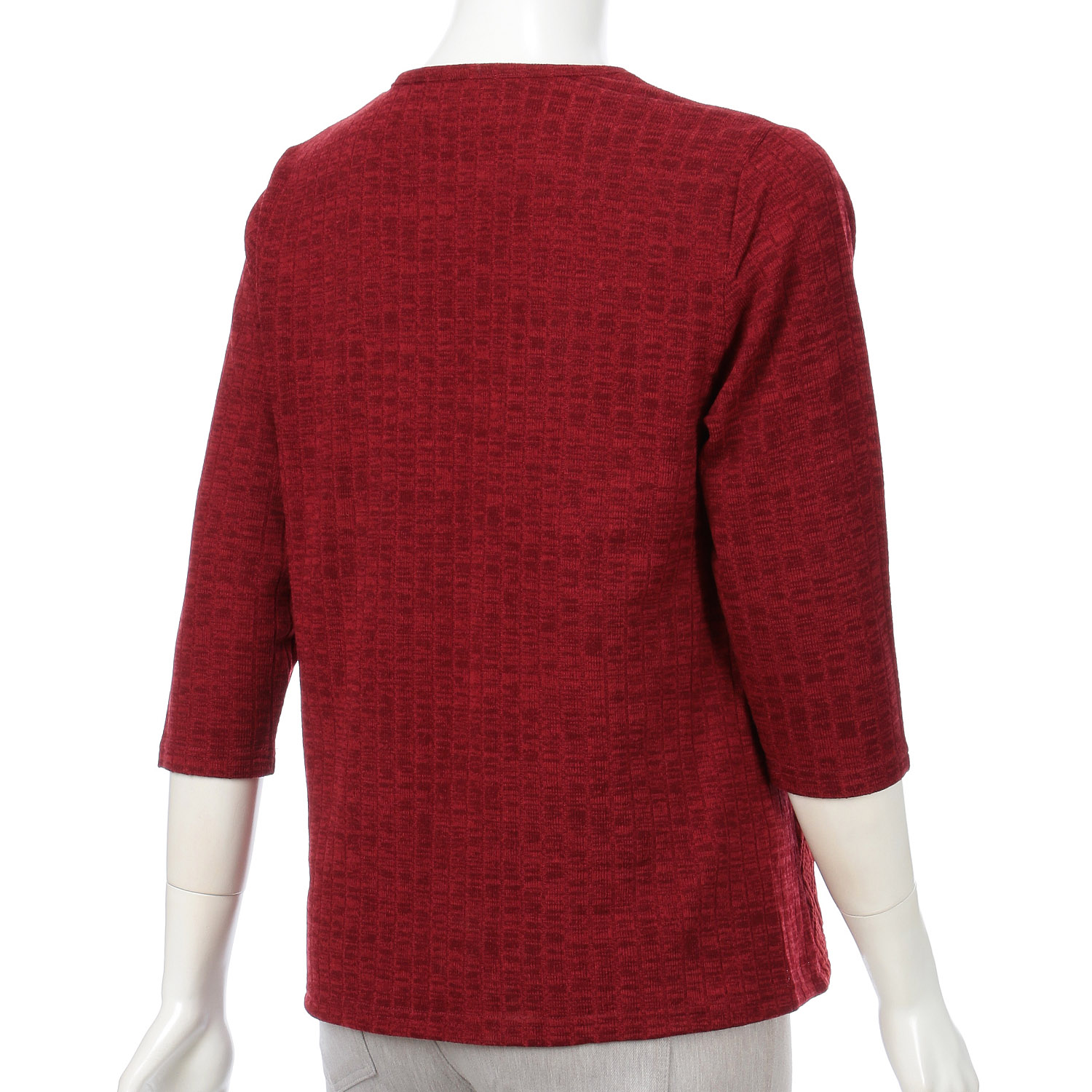 リブ×膨れ素材切替カットアンサンブル - 画像6