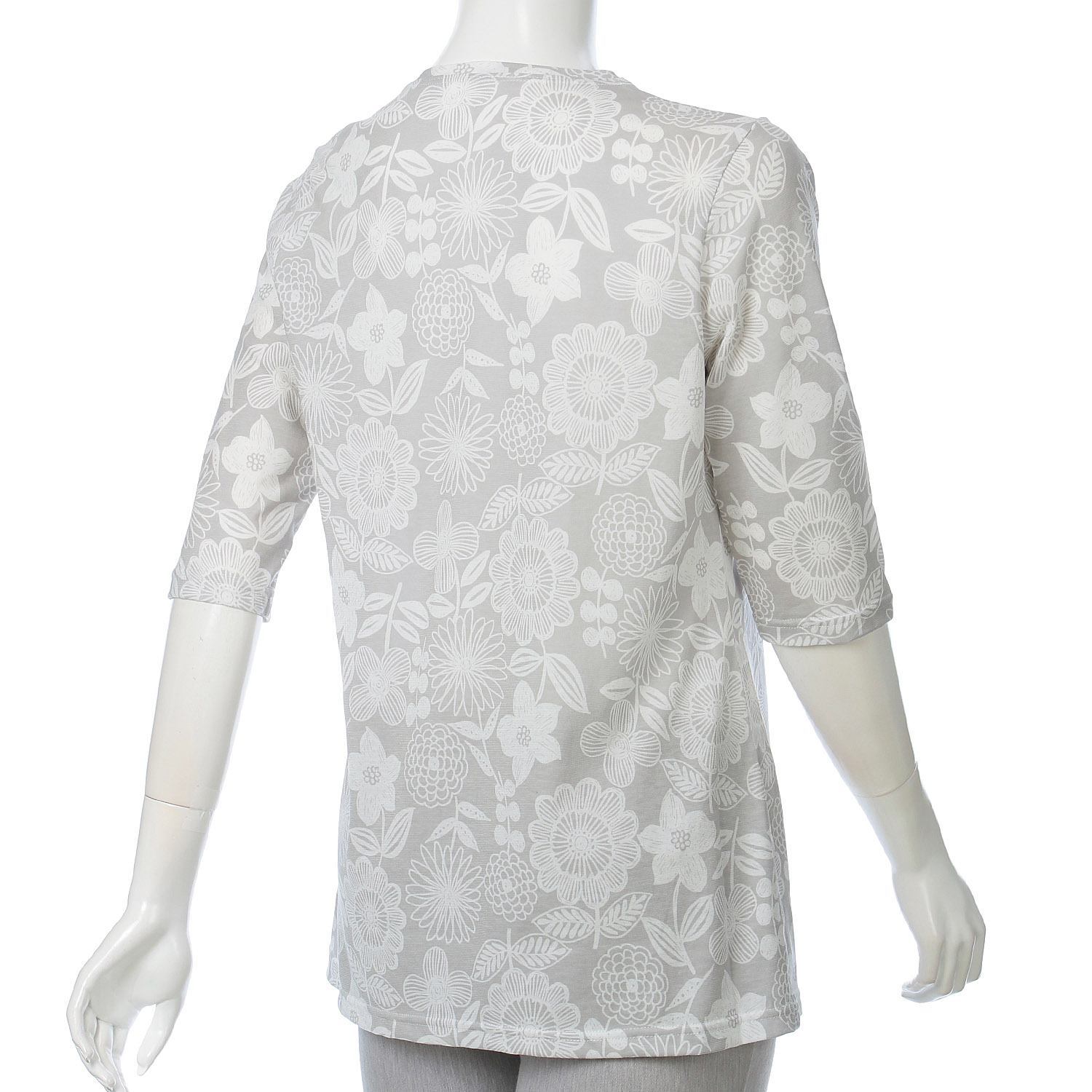 サイロ強撚単色花柄チュニック6分袖 - 画像4