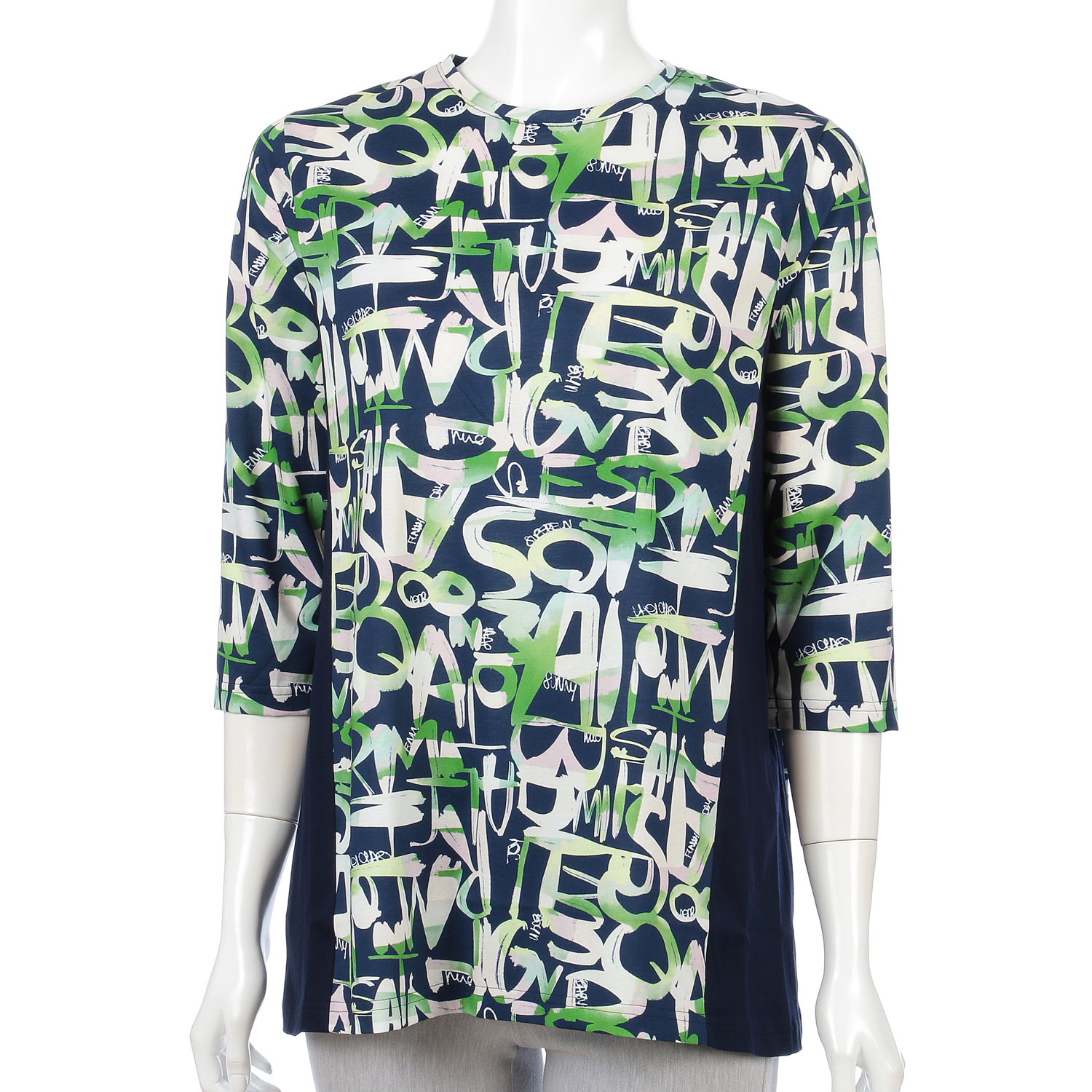 Wシルケット天竺ロゴ柄チュニック7分袖 - 画像7