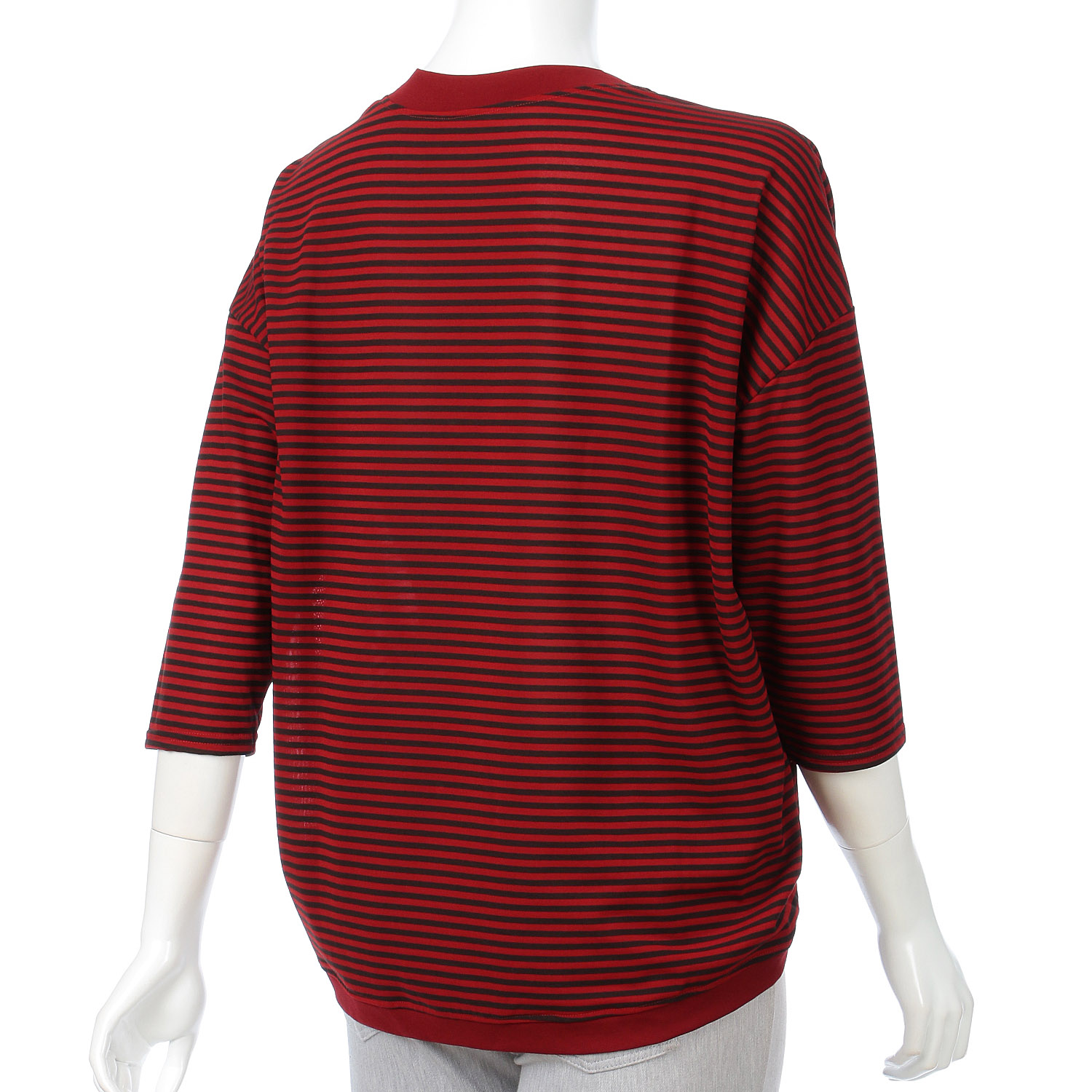 ボーダードロップショルダー七分袖プルオーバー - 画像6