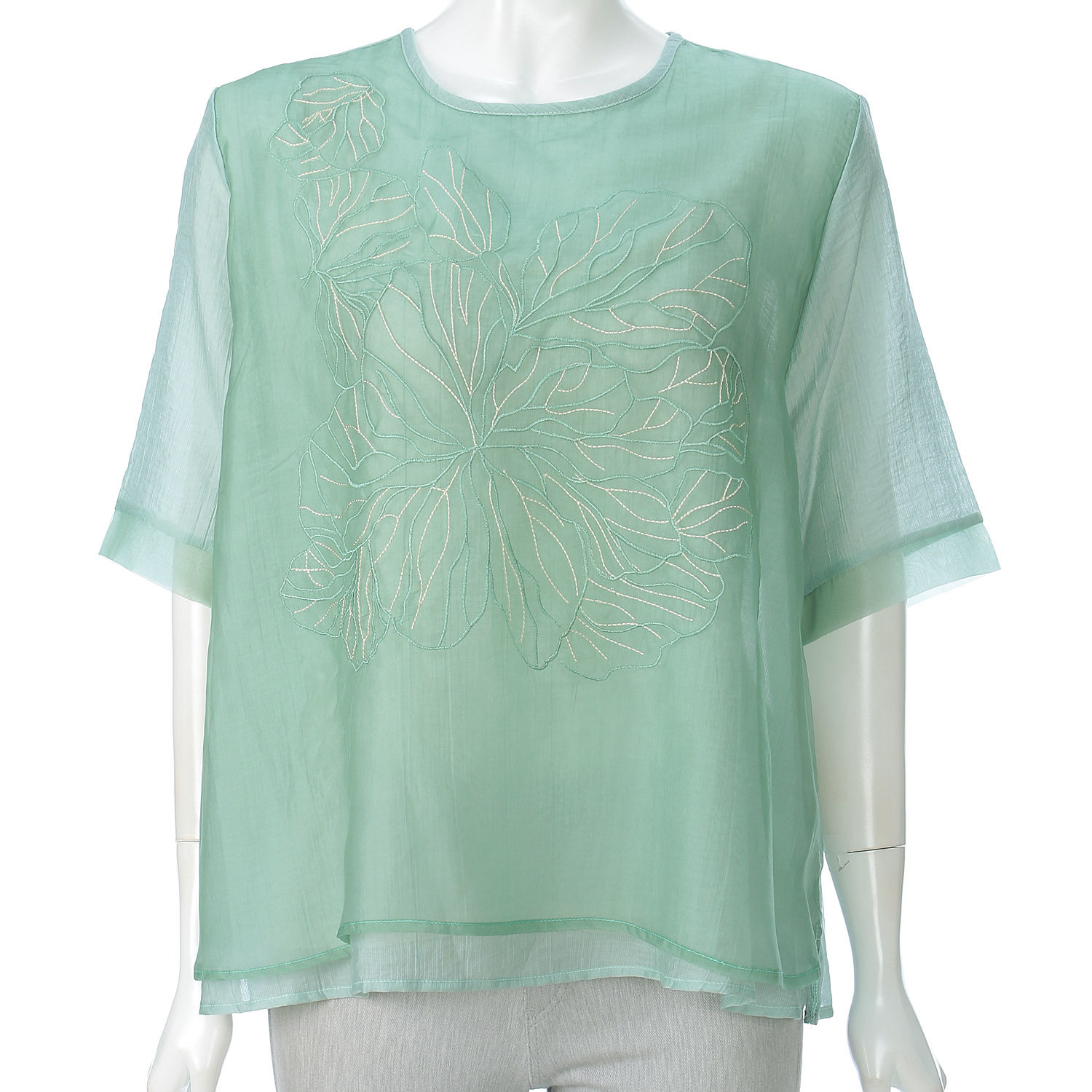 花柄刺繍シフォンチュニック - 画像8