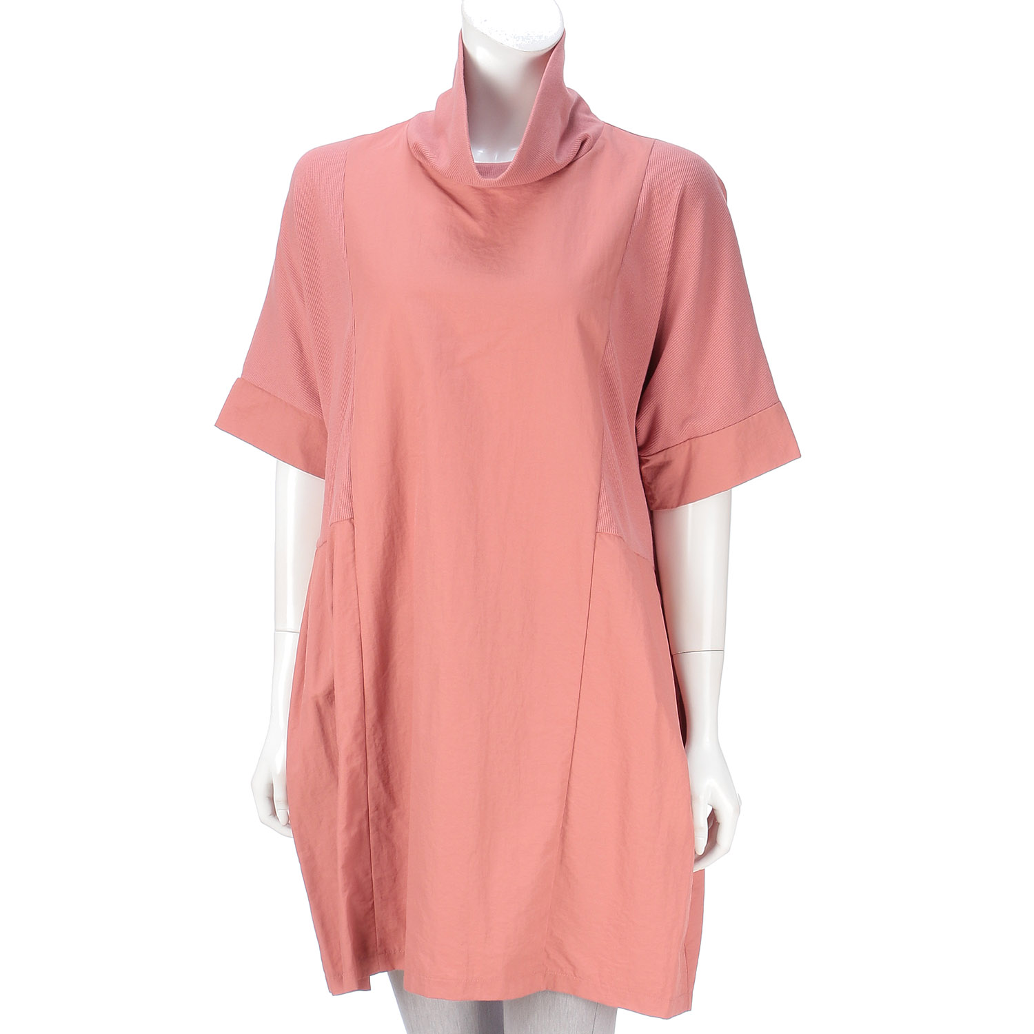 ナイロンツイル×リブチュニック