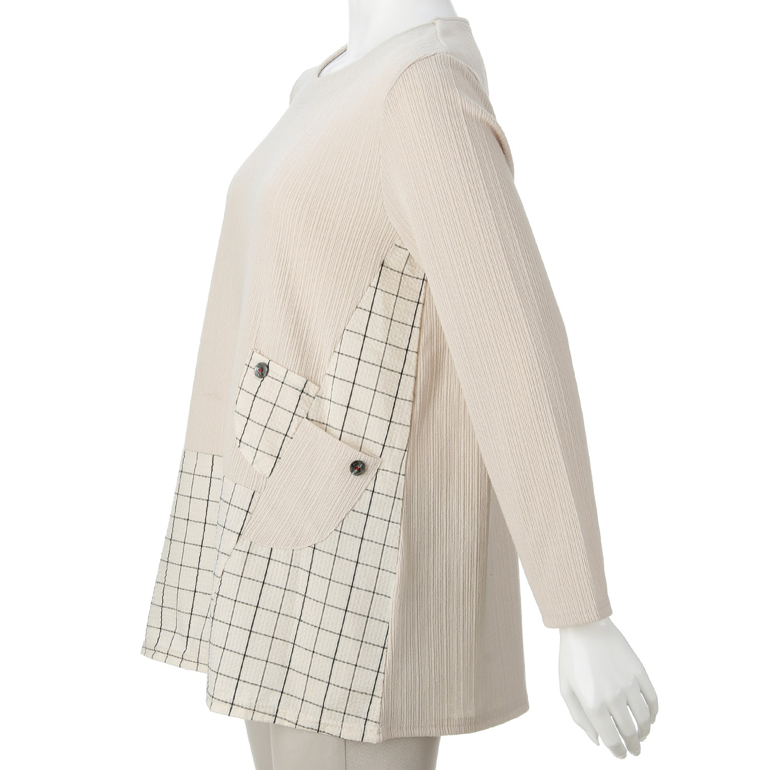 切替ボタン付きチュニック - 画像4