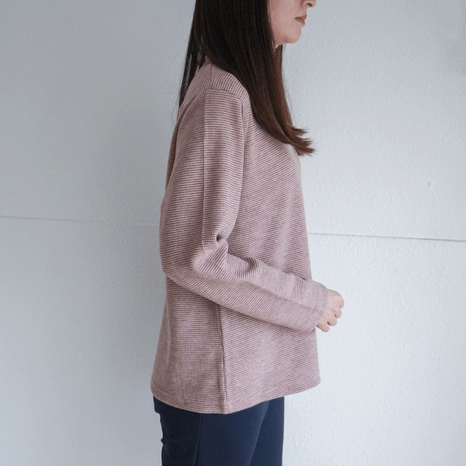 【Insta Live】ボーダー配色ハイネックプルオーバー - 画像11