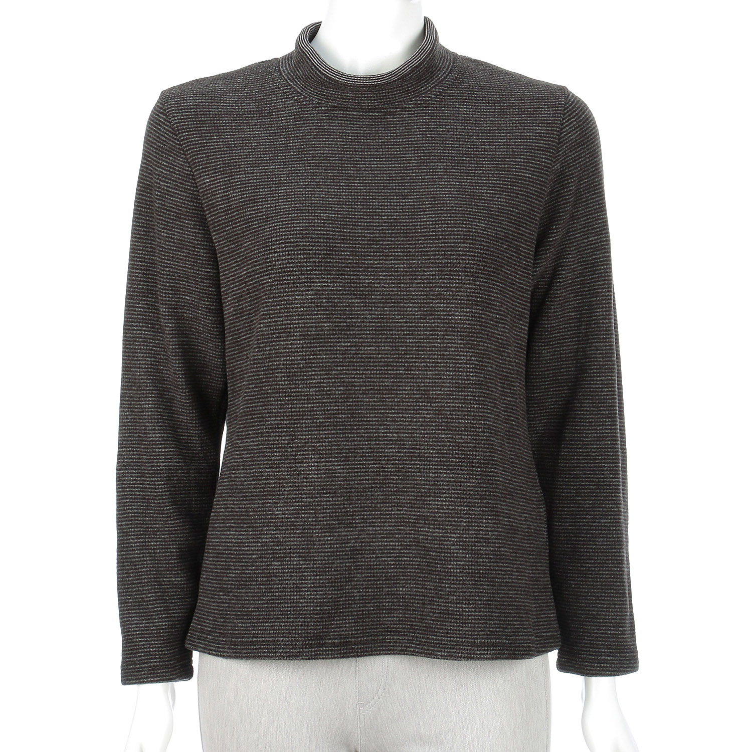 【Insta Live】ボーダー配色ハイネックプルオーバー - 画像4