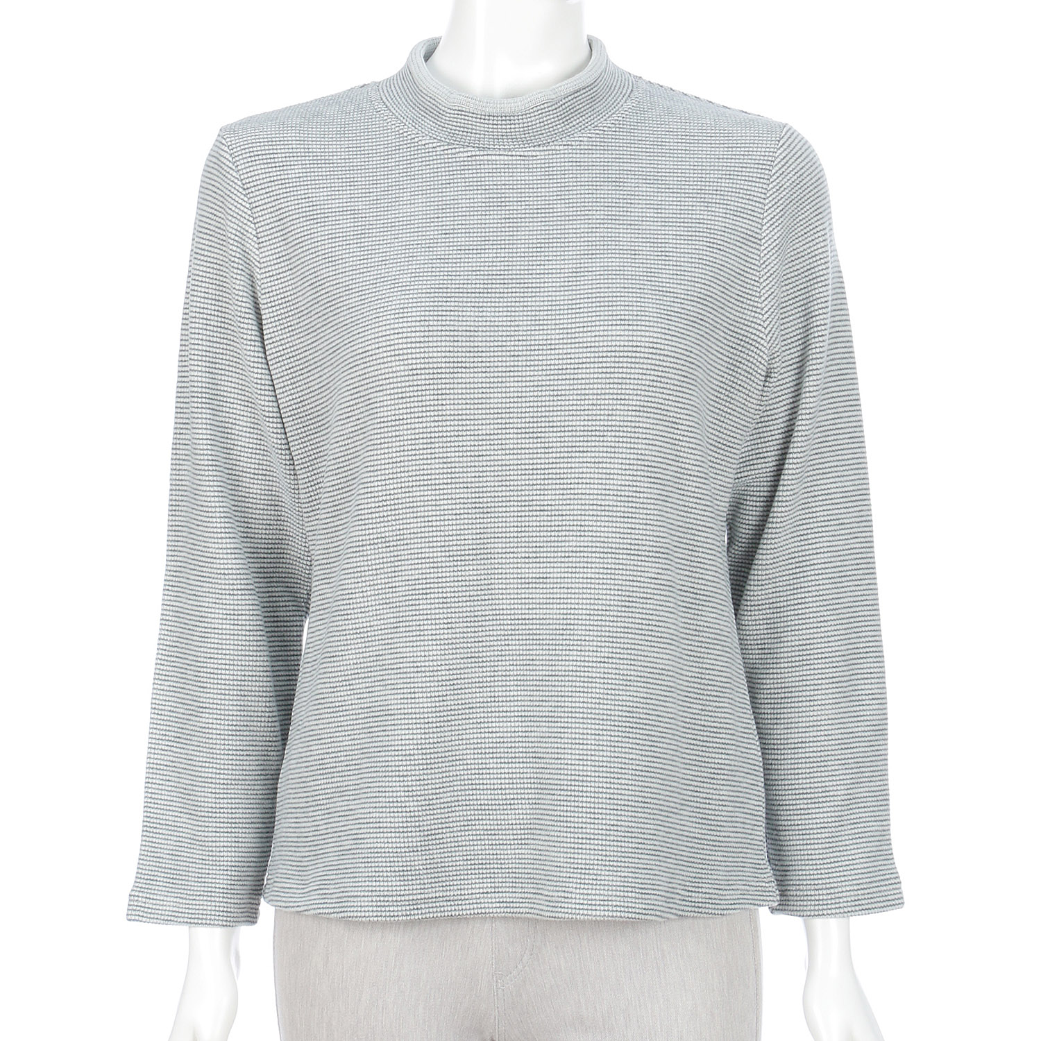 【Insta Live】ボーダー配色ハイネックプルオーバー - 画像5