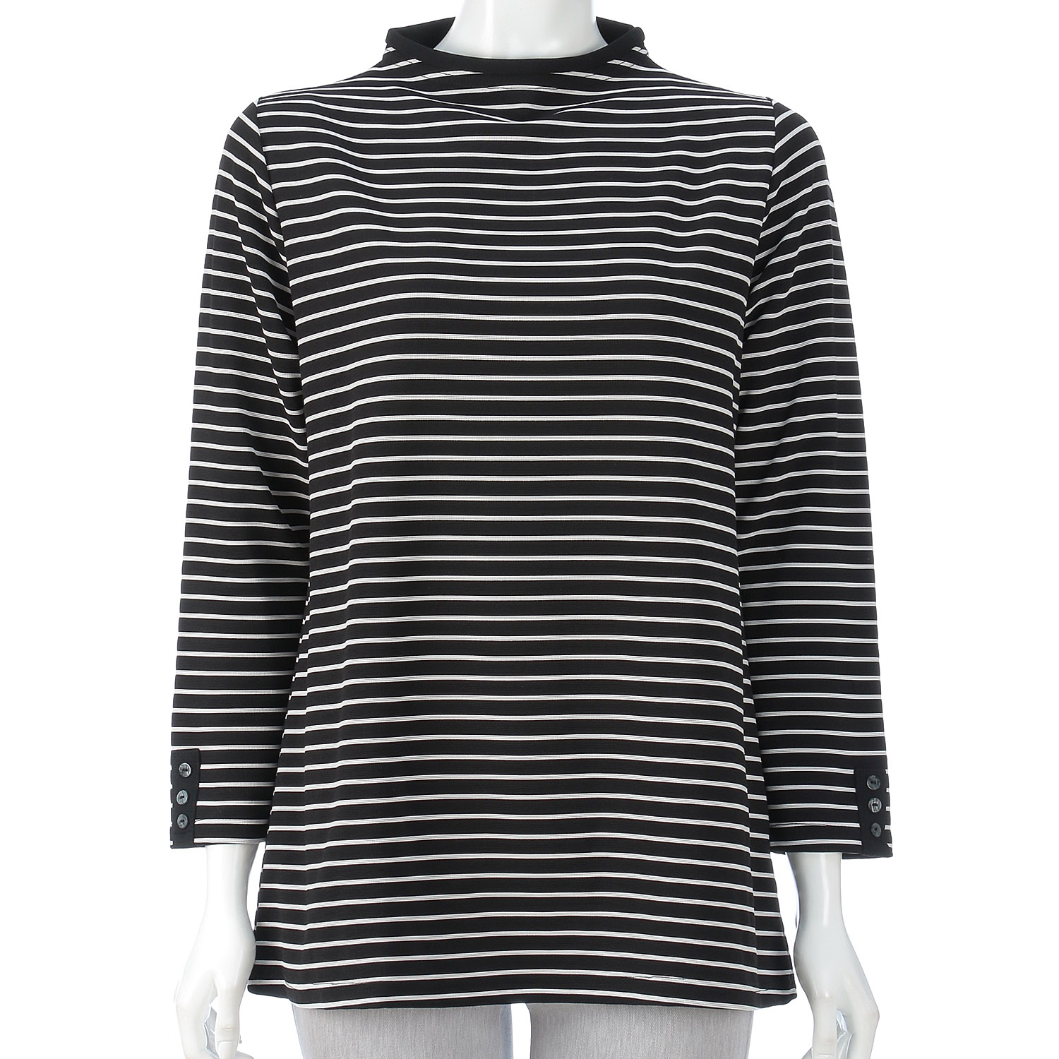 ボーダー柄ボトルネックチュニック - 画像5