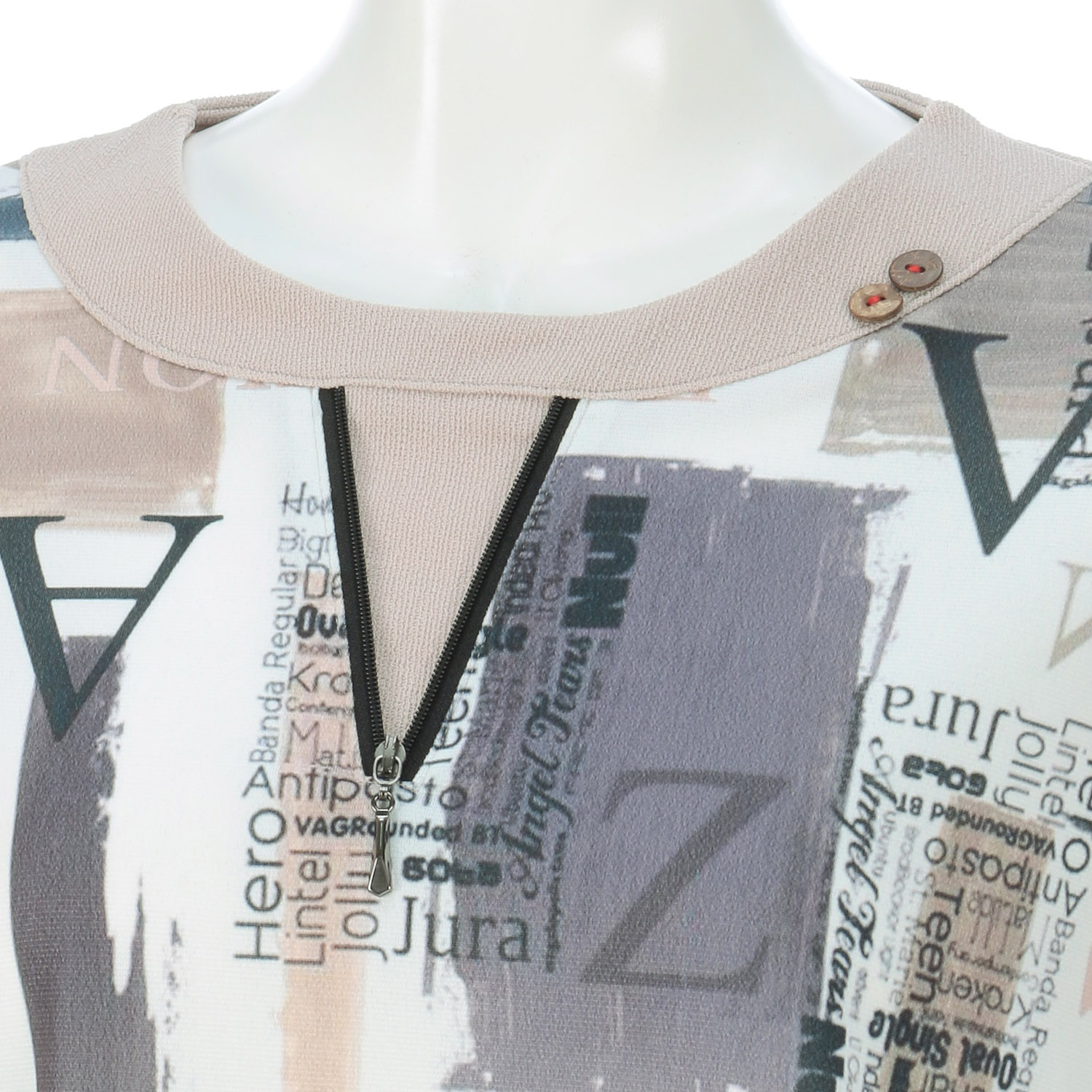 ファスナー付きプリントチュニック - 画像3