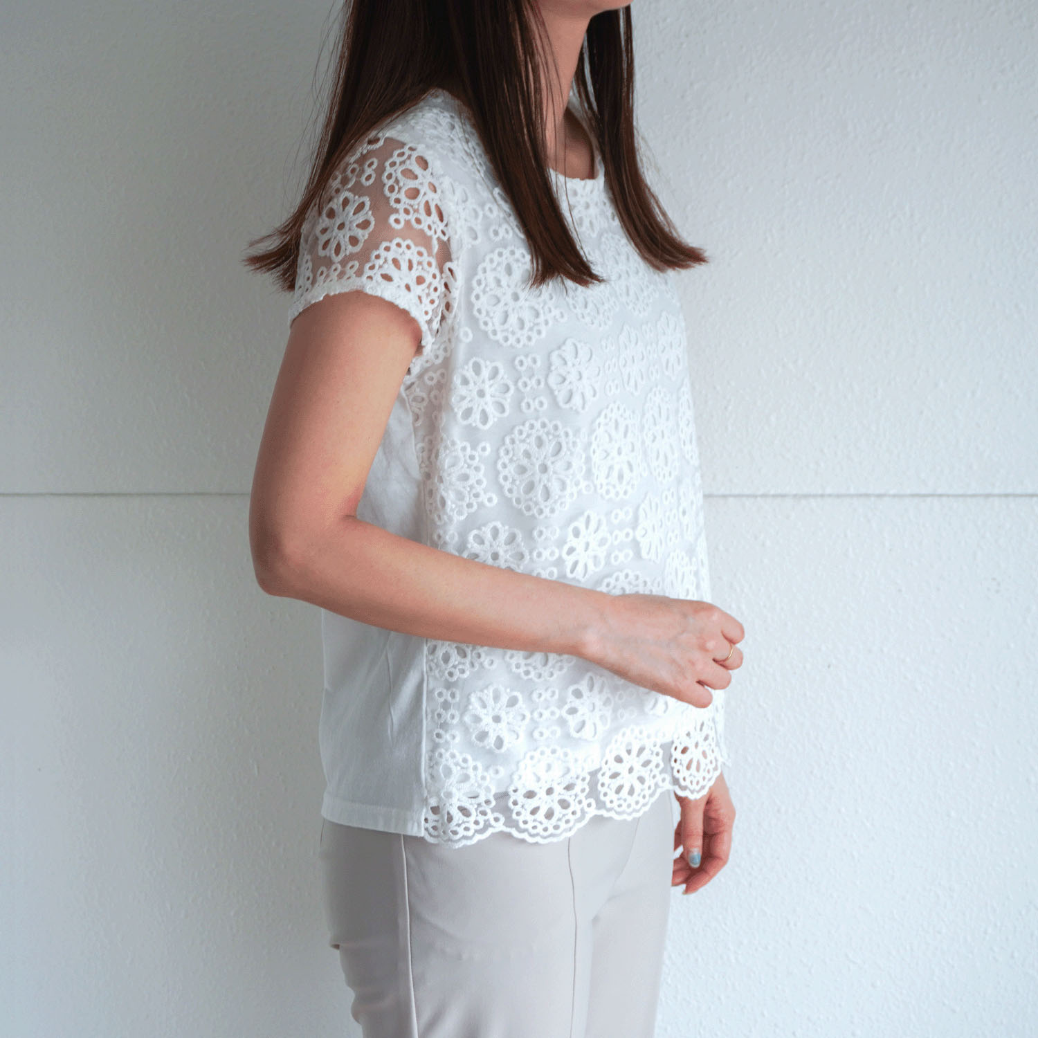 刺繍レースカットソー - 画像5